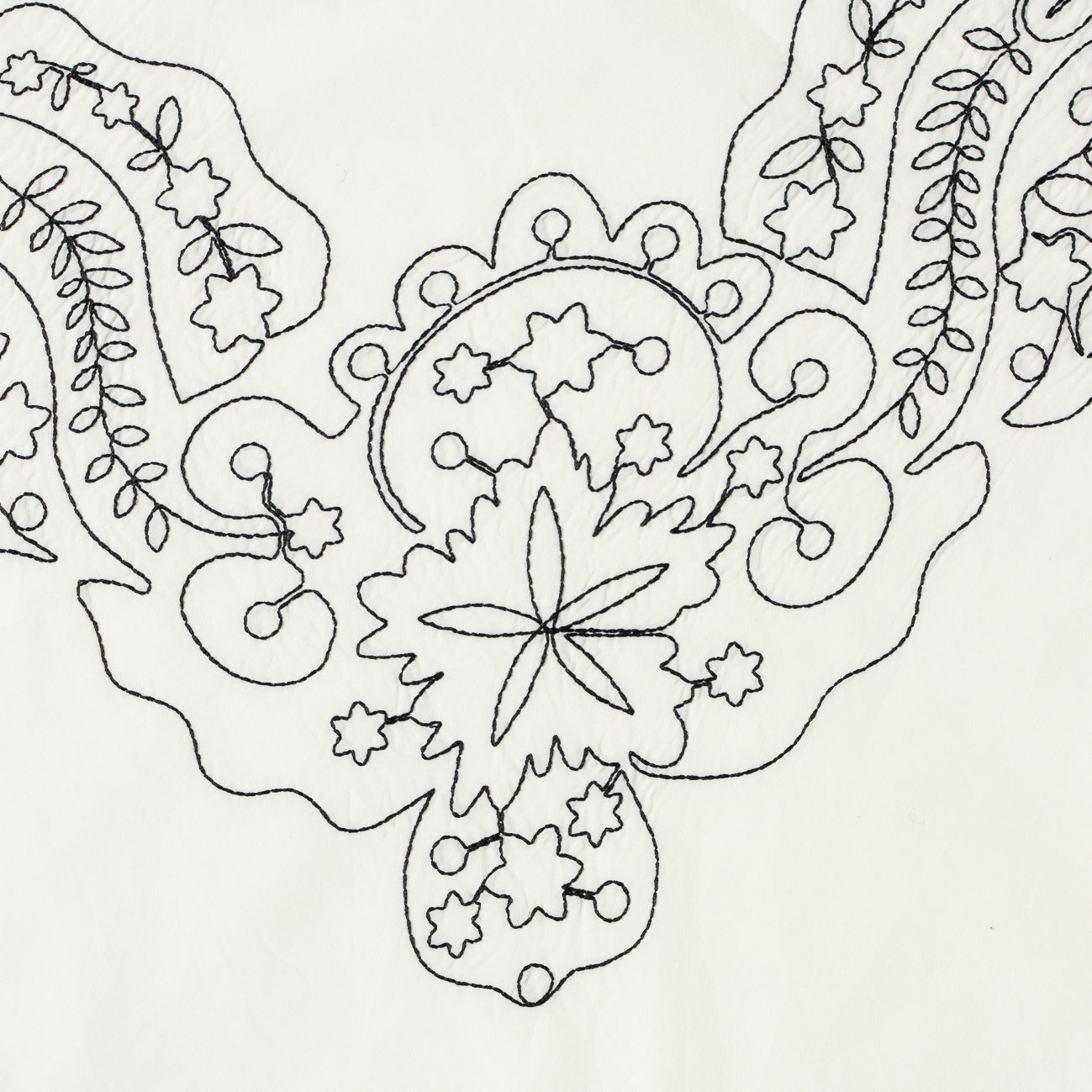 COTTON SILK EMBROIDERY BANDANA (ブラック) ブラック