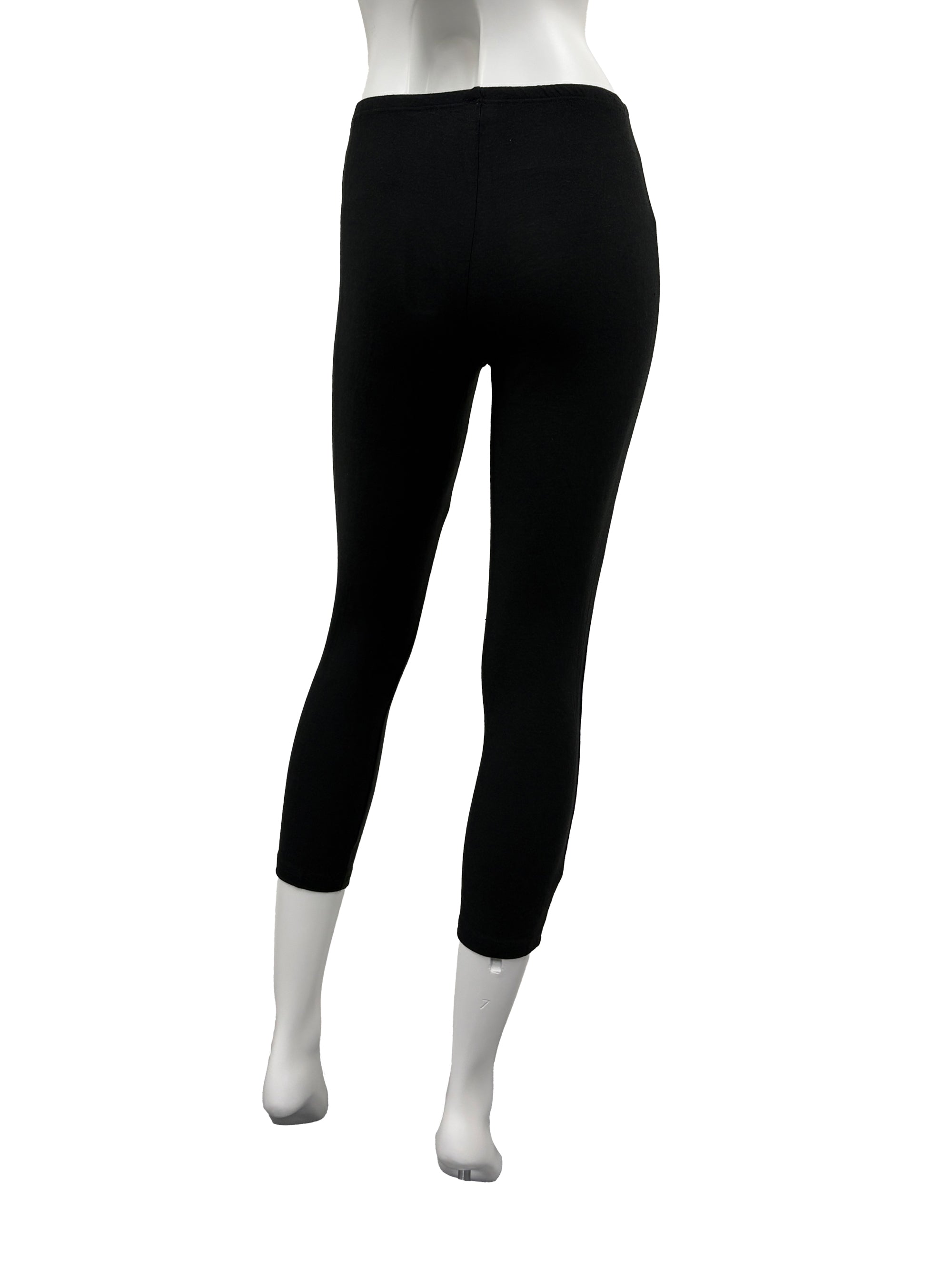 アズ as ティーツリー成分加工 表起毛ベア天竺 8分丈ボトム (クロ) クロ