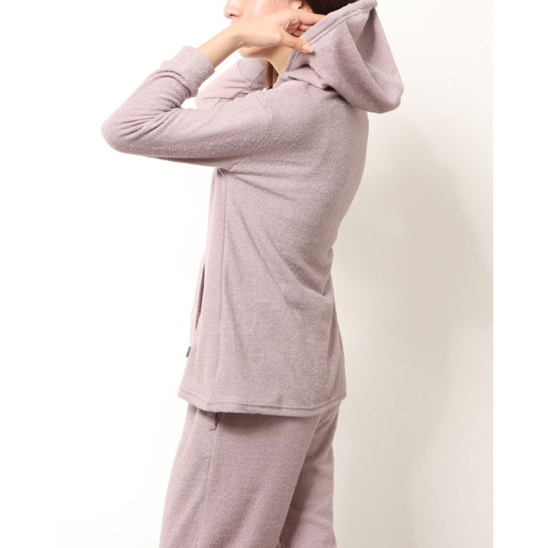 【 ソデス 】アズ as 国産両面ニットパイルフード付きチュニック