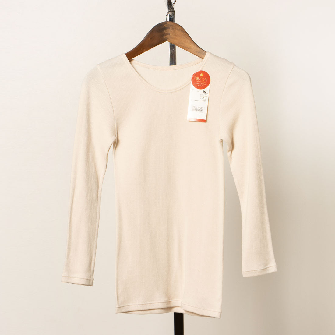 【 肌ごころ 】アズ as 肌ごころ 国産綿100%裏起毛8分袖インナー