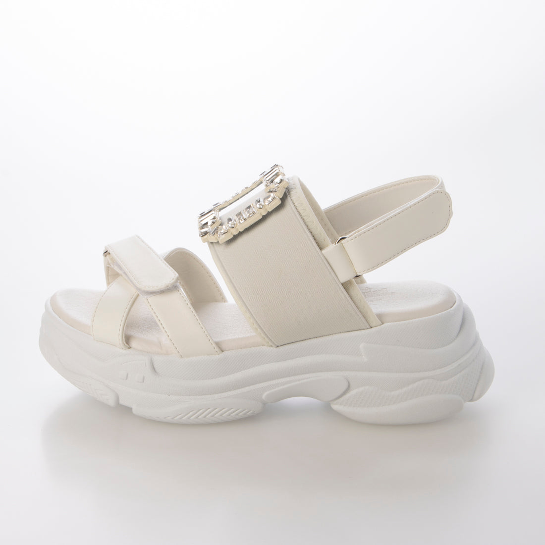 アタガール attagirl ビジューバックルスポーツサンダル (アイボリースムース) アイボリースムース