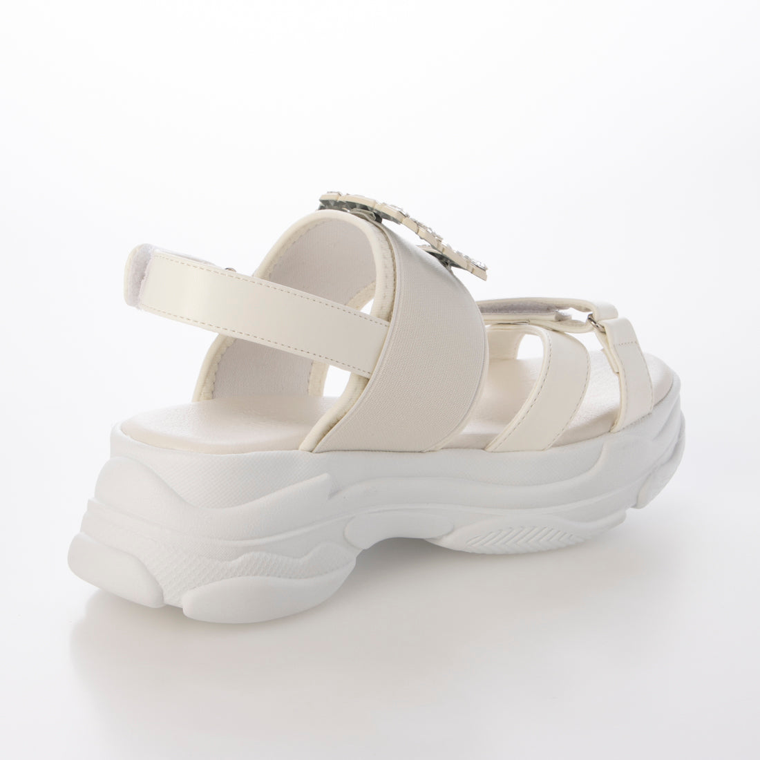 アタガール attagirl ビジューバックルスポーツサンダル (アイボリースムース) アイボリースムース