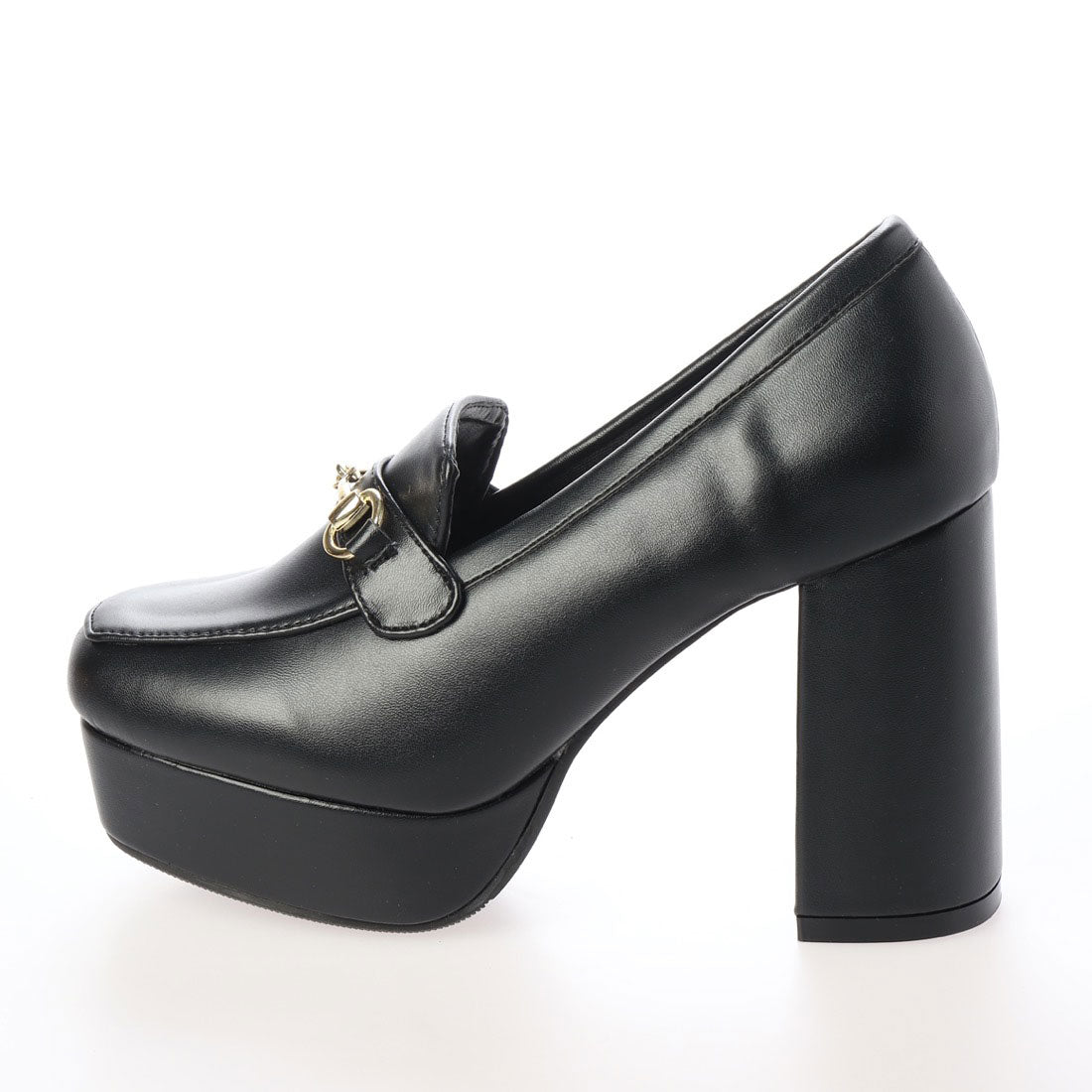 アタガール attagirl 10.5cm ハイヒール 厚底 ビット ローファー (ブラックスムース) ブラックスムース