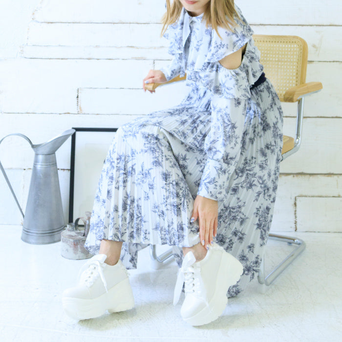 アタガール attagirl 厚底フリルスニーカー (ホワイトスムース) ホワイトスムース