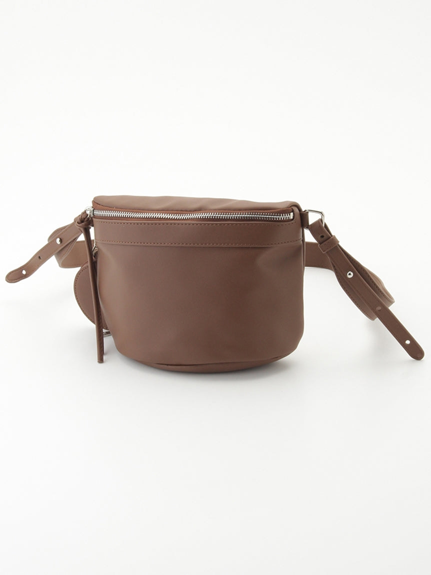 アット At 半月ポーチ付きボディバッグ,ブラウン