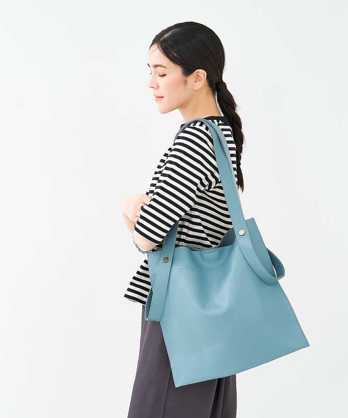 コレックス collex 【WEB限定】【BEAURE/ヴュレ】カウレザー 2WAY ハンドル トートバッ (ブラック) ブラック