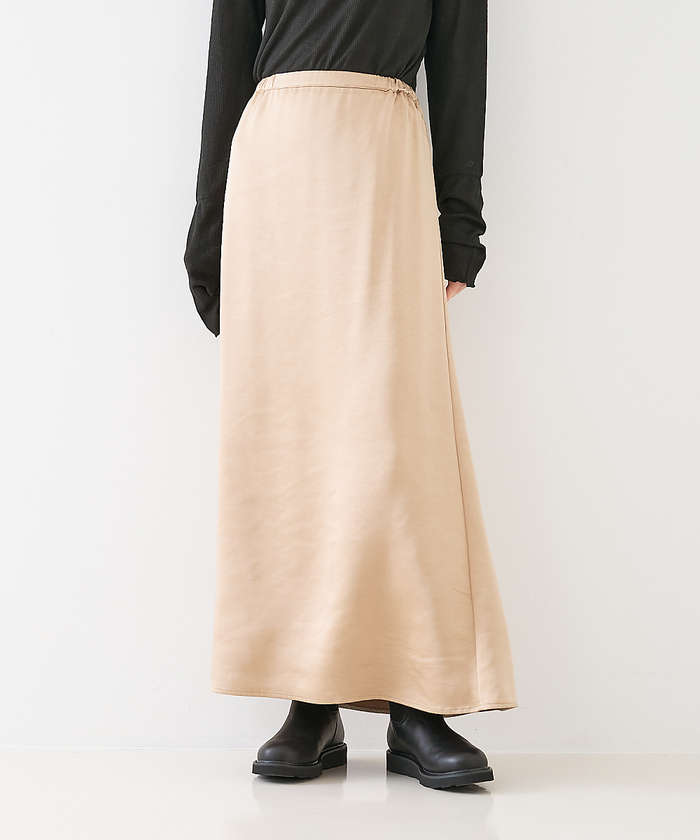 コレックス collex 【WEB限定】サテンロングフレアスカート (ゴールド) ゴールド