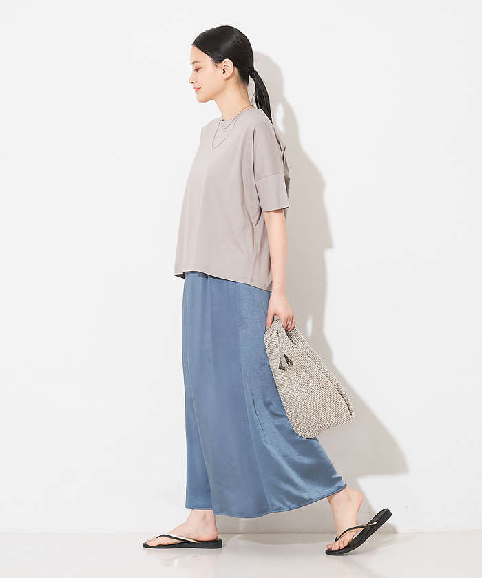 コレックス collex 【WEB限定】サテンロングフレアスカート (ゴールド) ゴールド
