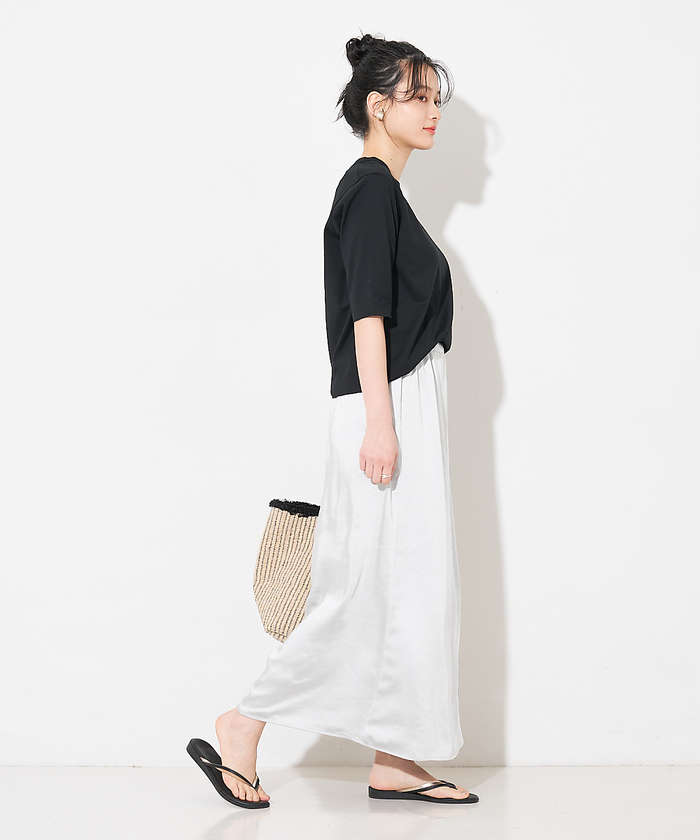 コレックス collex 【WEB限定】サテンロングフレアスカート (ゴールド) ゴールド
