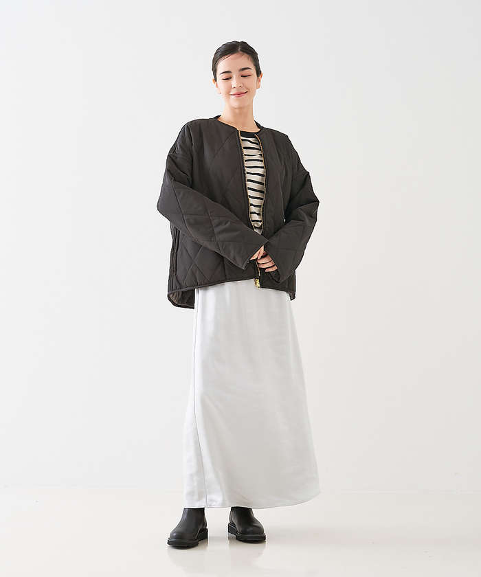 コレックス collex 【WEB限定】サテンロングフレアスカート (ゴールド) ゴールド