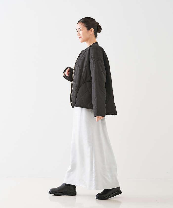 コレックス collex 【WEB限定】サテンロングフレアスカート (ゴールド) ゴールド