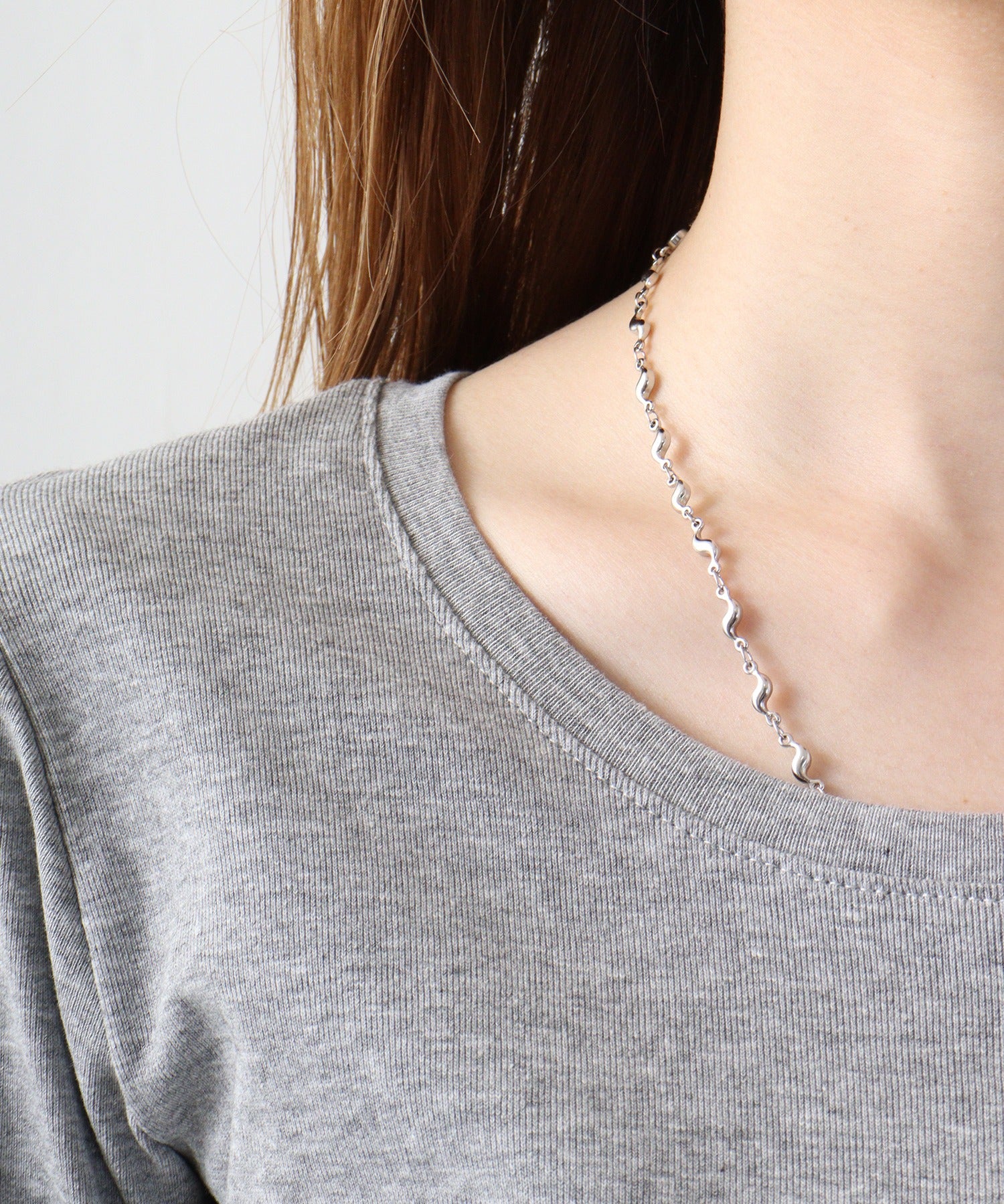 アットワン atONE Uネック8分袖コットンフライスTシャツ (BLACK) ブラック