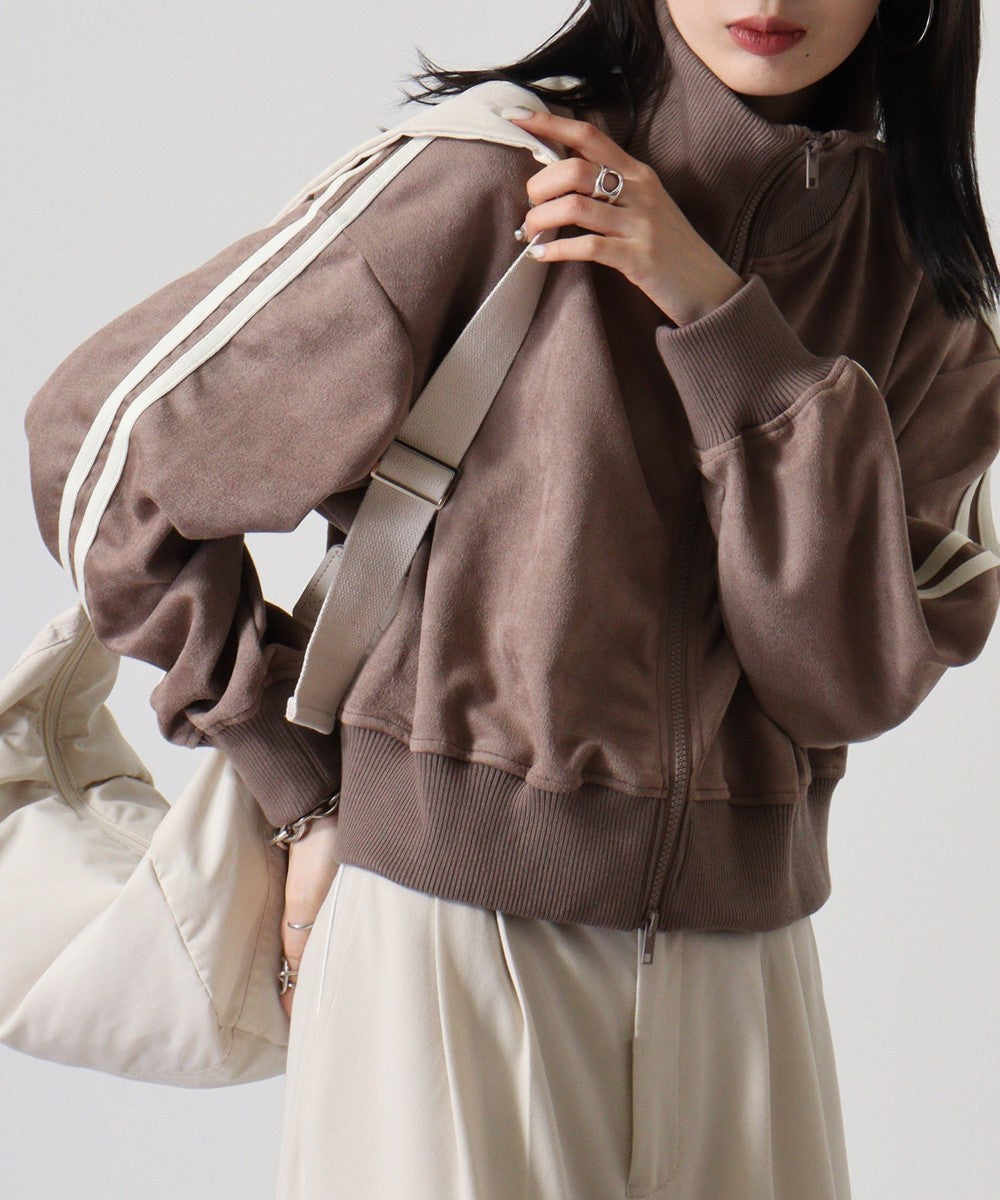 アットワン atONE スエードポンチクロップドトラックジャケット (モカ) モカ