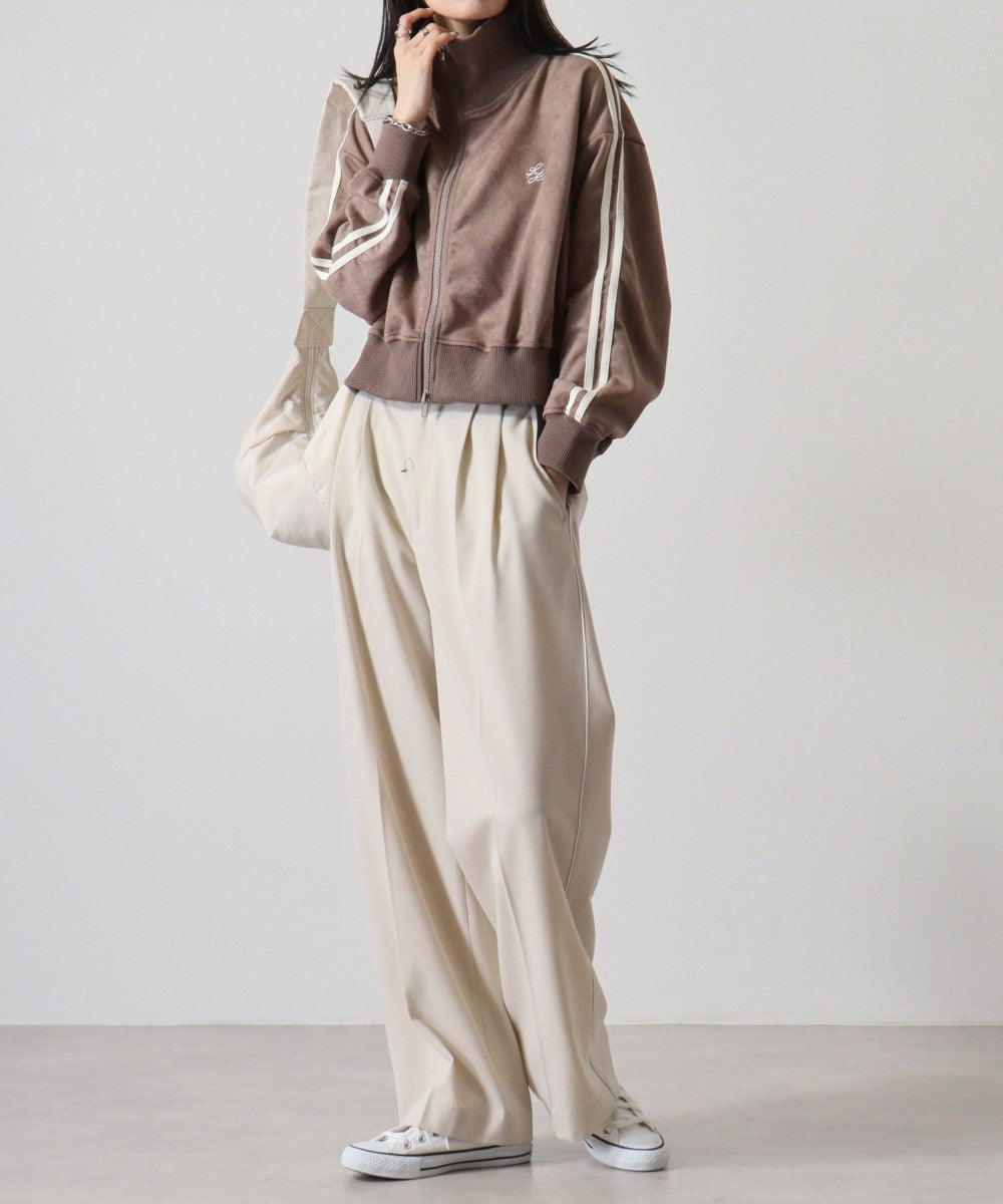 アットワン atONE スエードポンチクロップドトラックジャケット (モカ) モカ