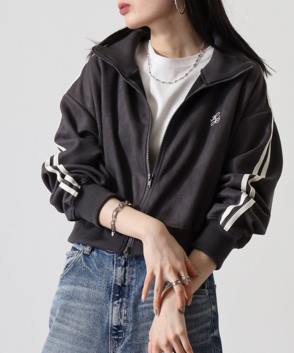 アットワン atONE スエードポンチクロップドトラックジャケット (スミクロ) スミクロ