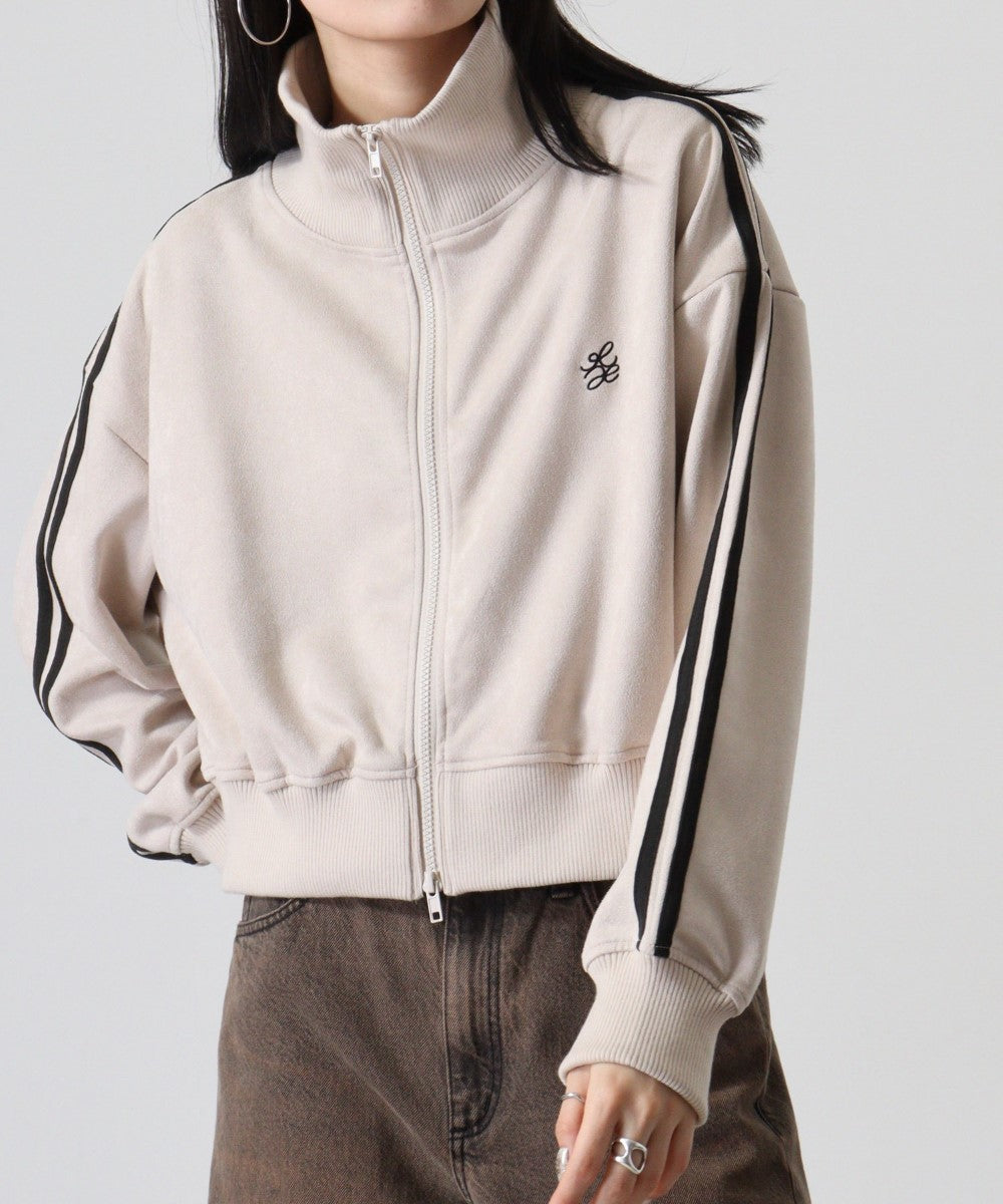 アットワン atONE スエードポンチクロップドトラックジャケット (アイボリー) アイボリー