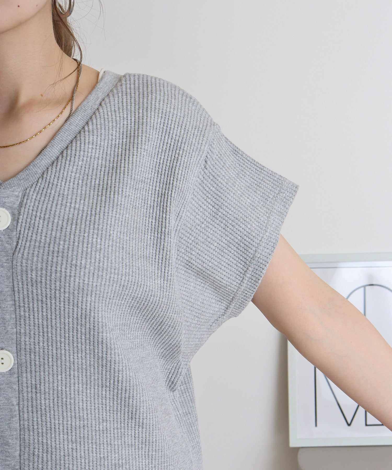 アットワン atONE ワッフルバックボタンワンピース