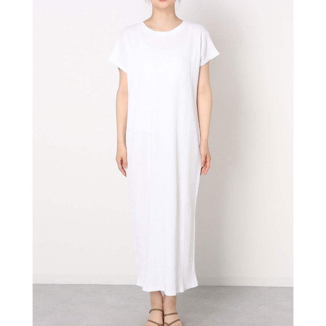 アットワン atONE ワッフルバックボタンワンピース
