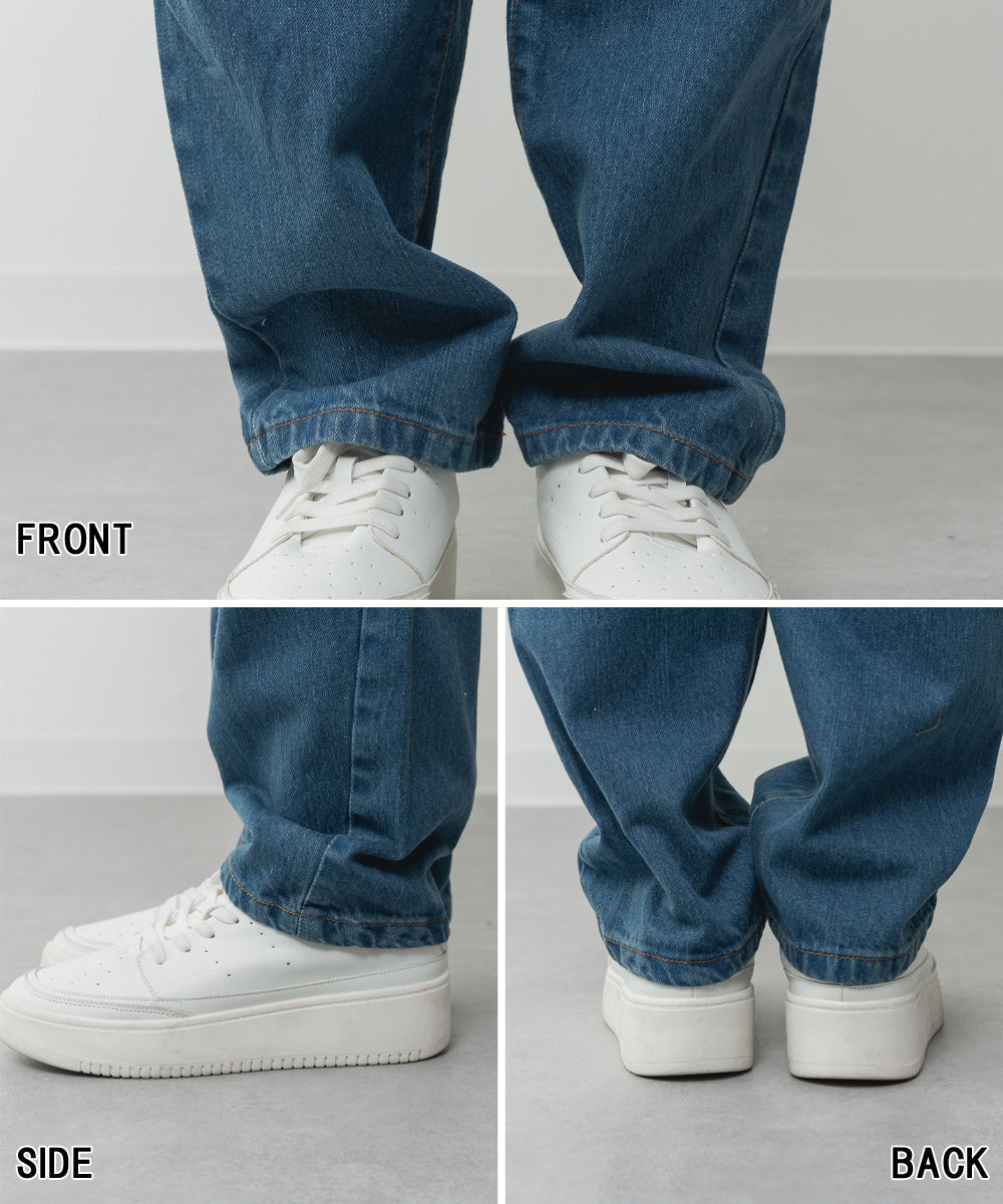 アットワン atONE ゆるサロペットデニムパンツ (NAVY) ネイビー