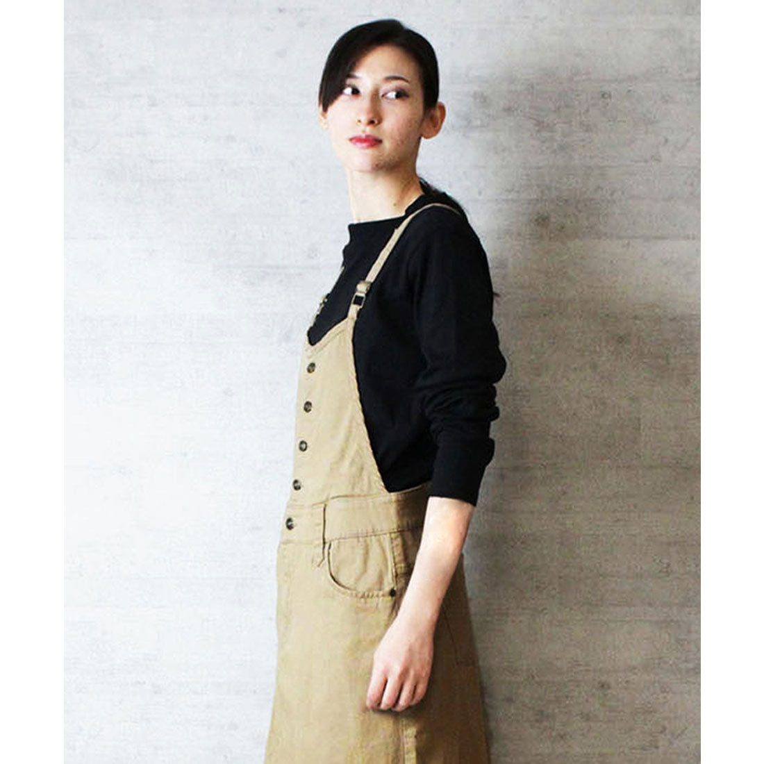 アットワン atONE ツイルステッチサロペットスカート