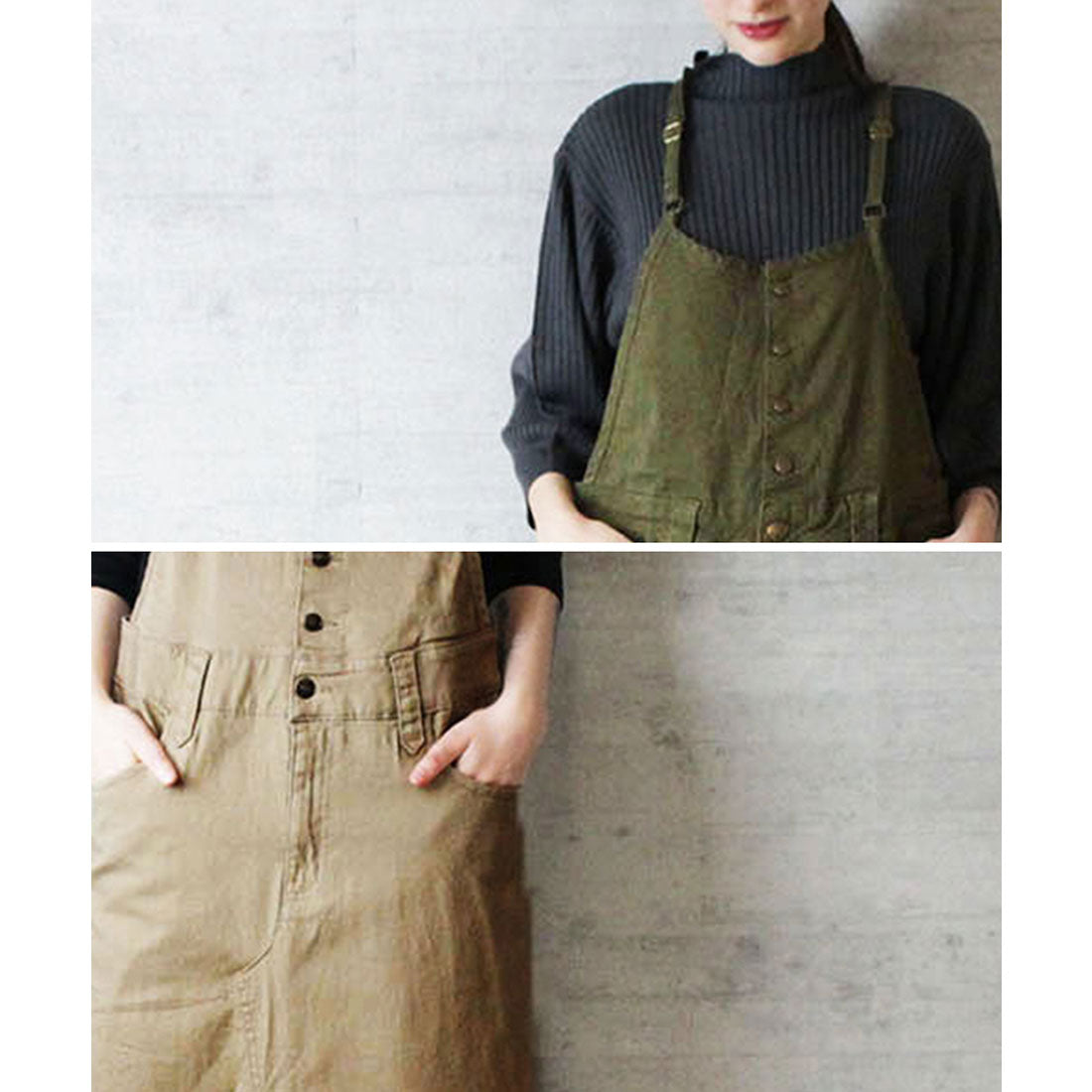 アットワン atONE ツイルステッチサロペットスカート