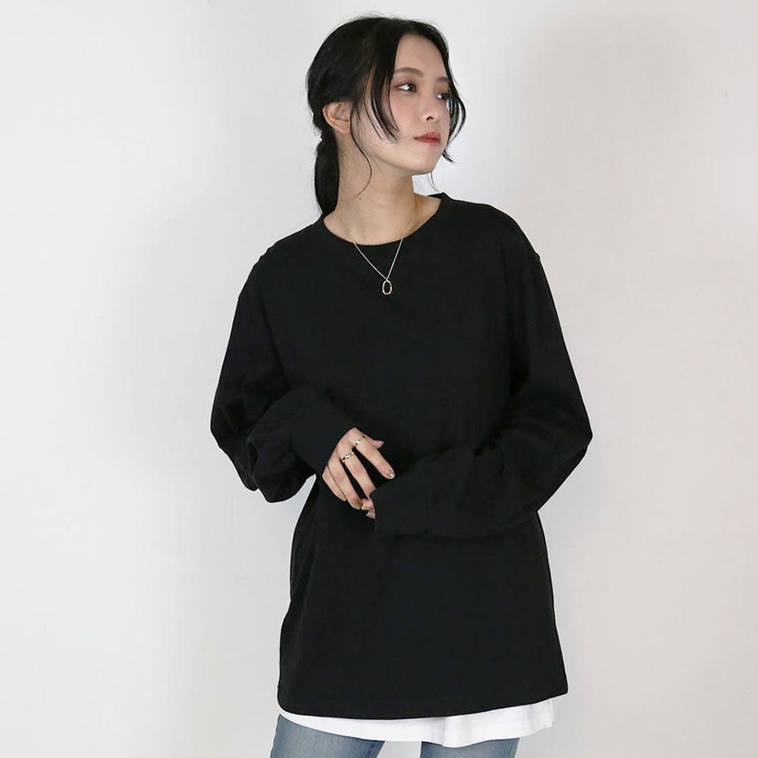 アットワン atONE プチハイネックロングスリーブプルオーバー (BLACK) ブラック