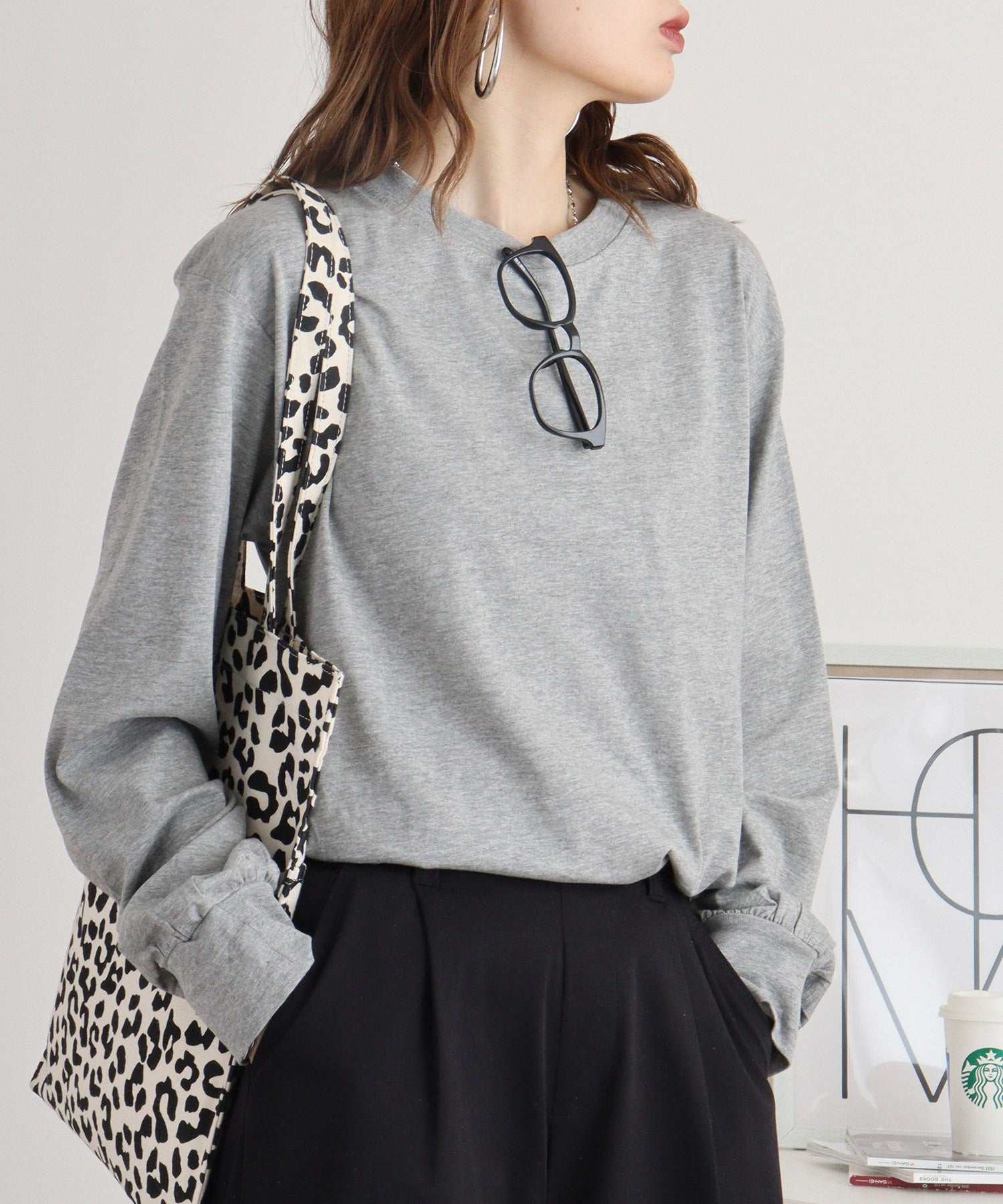 アットワン atONE プチハイネックロングスリーブプルオーバー (M-GRAY) 杢グレー