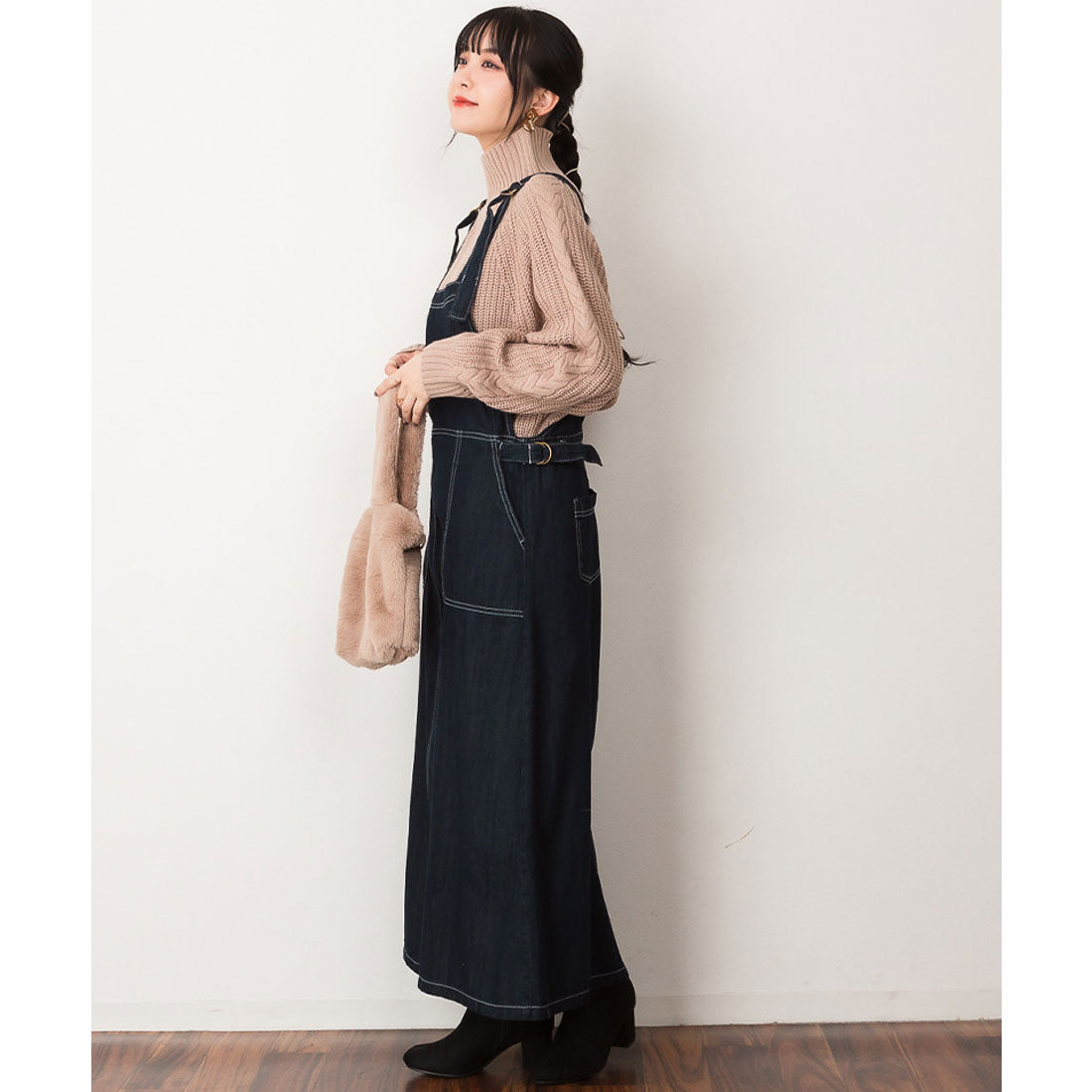 アットワン atONE ライトオンスデニムサロペットスカート