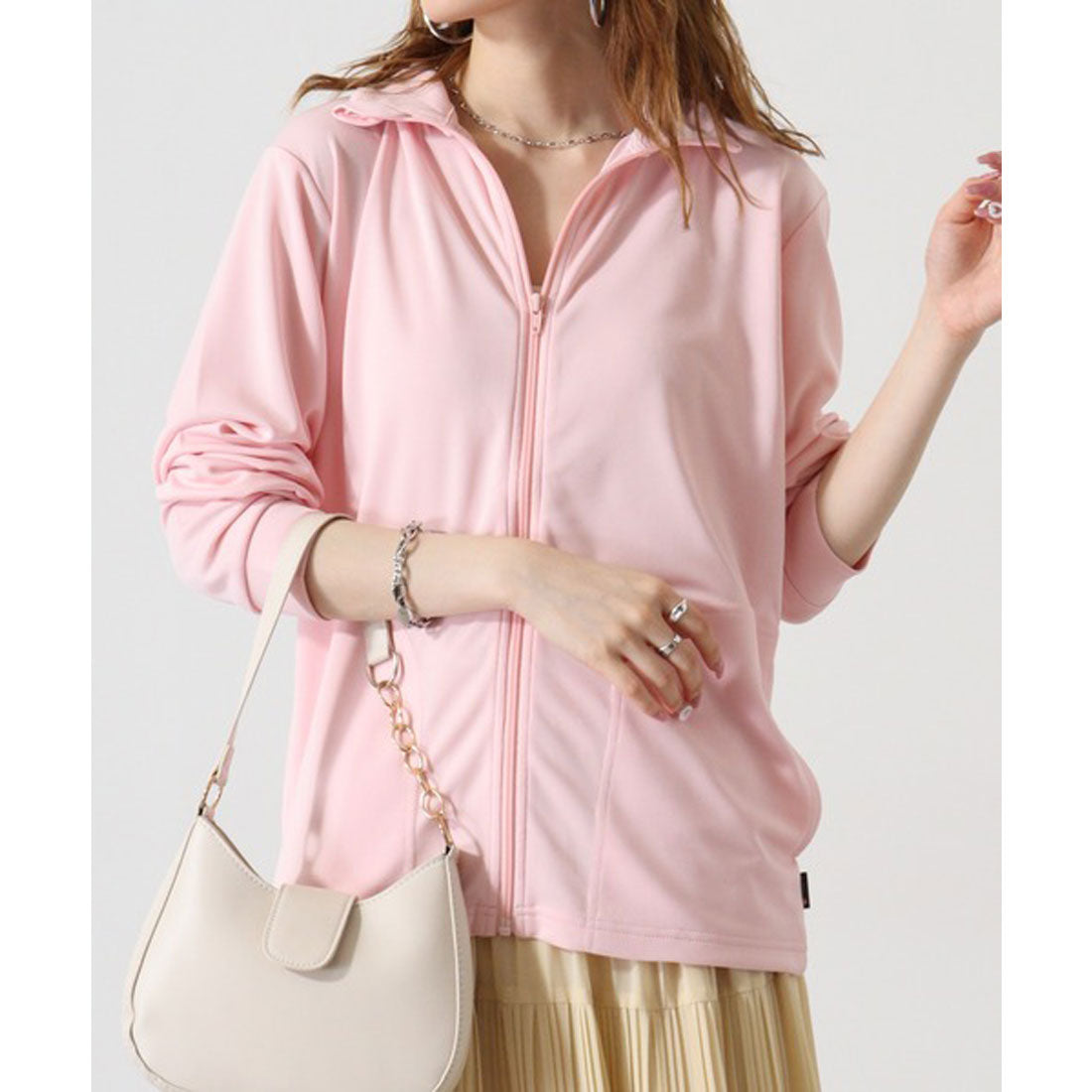 アットワン atONE トラックトップジャケット(ポリジン加工) (LIGHT PINK) LIGHT PINK