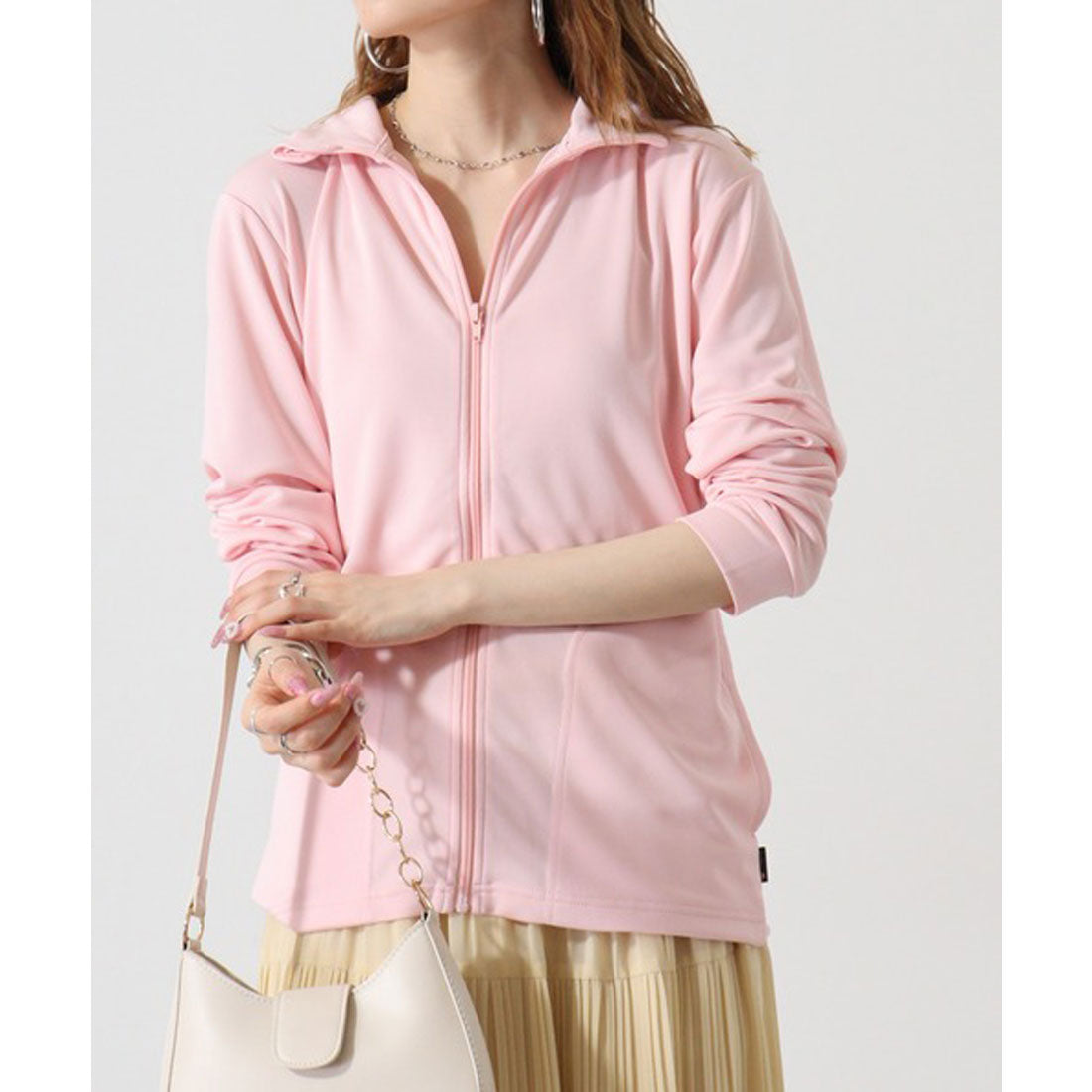 アットワン atONE トラックトップジャケット(ポリジン加工) (LIGHT PINK) LIGHT PINK
