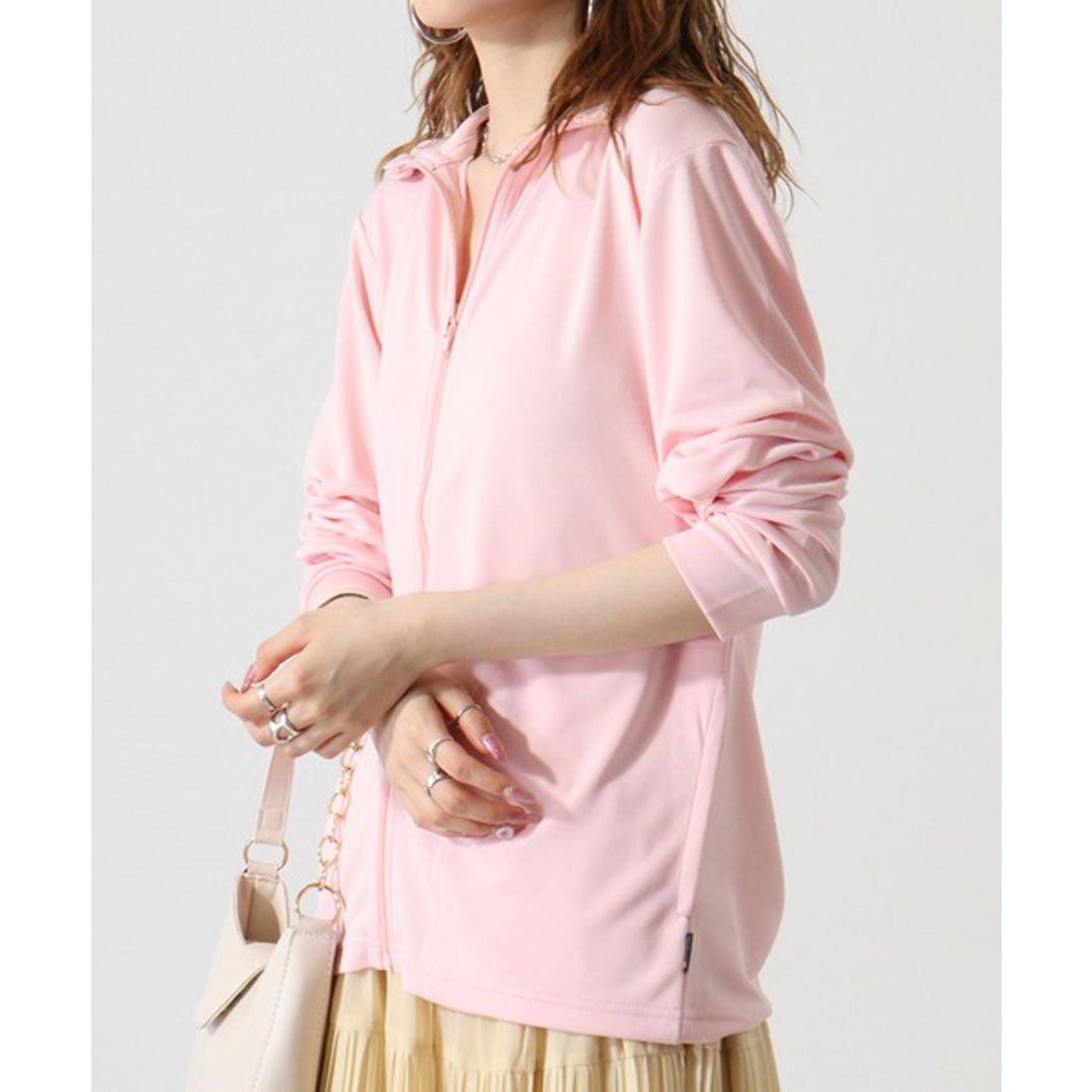 アットワン atONE トラックトップジャケット(ポリジン加工) (LIGHT PINK) LIGHT PINK