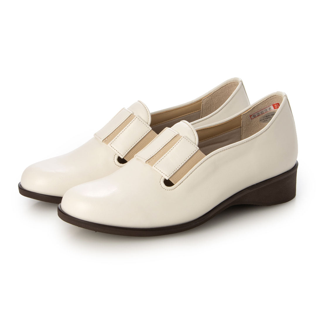 アトリエ Atelier 【3E】ラバーバンド付きラウンドトゥシューズ (ホワイトB) ホワイトB