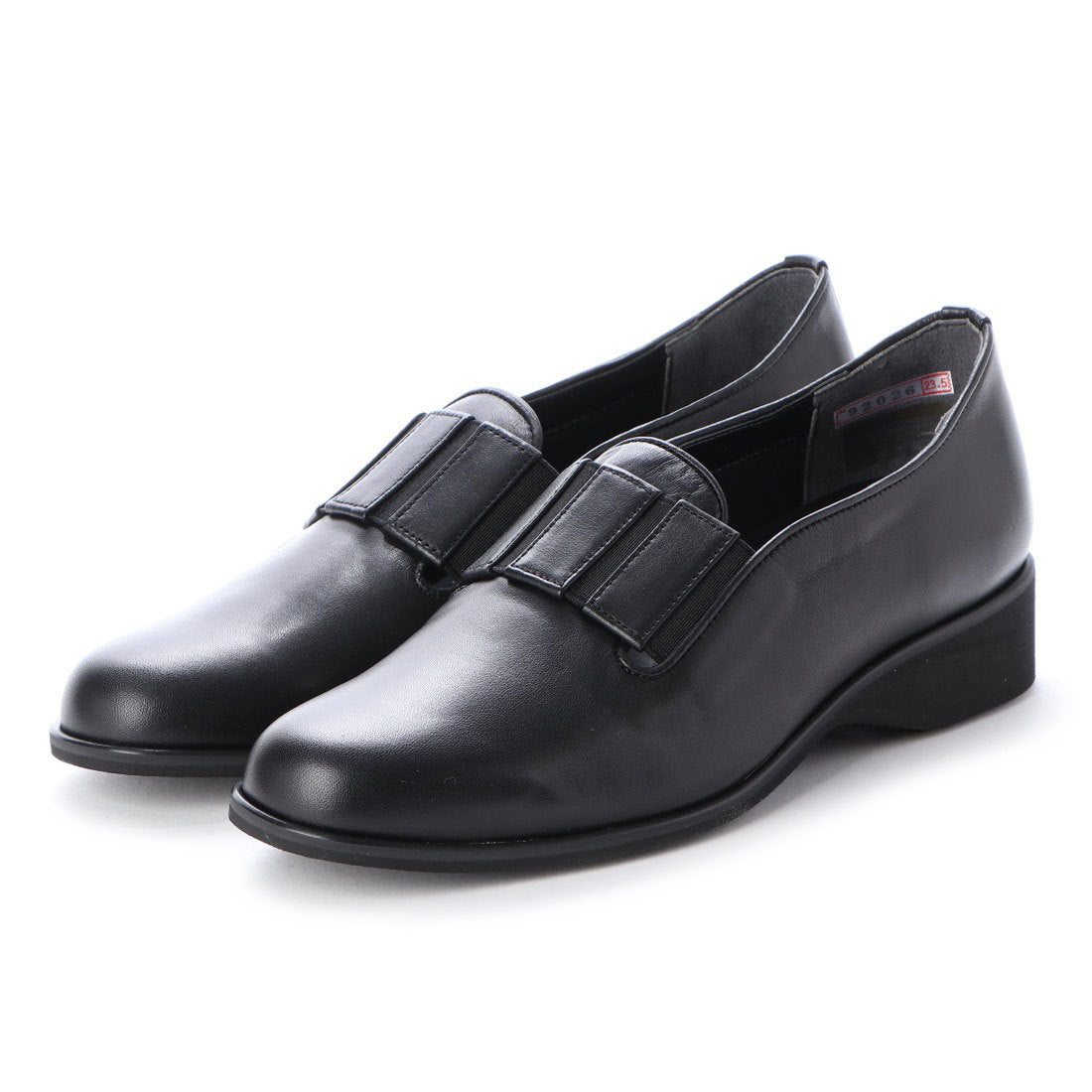 アトリエ Atelier 【3E】ラバーバンド付きラウンドトゥシューズ (ブラック) ブラック