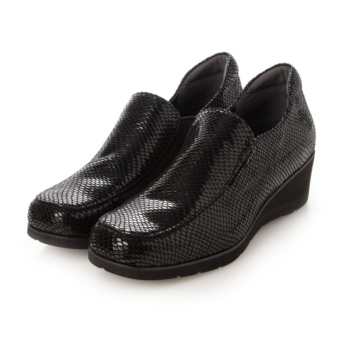 アトリエ Atelier 【3E】サイドゴアスリッポンシューズ,ブラックH