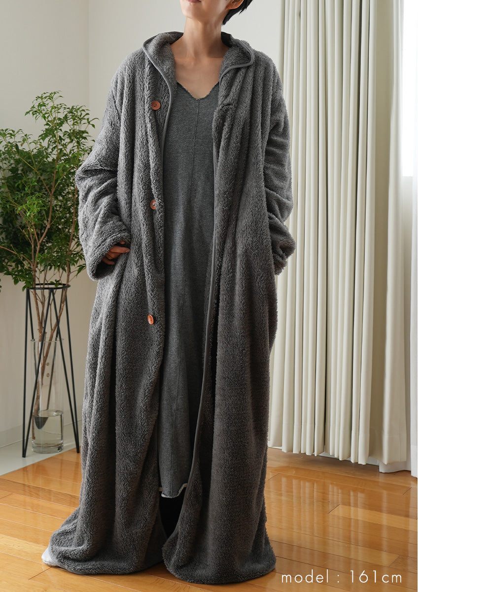 アウニイ auni 穿著毛毯 女士 睡衣 冬季 休閒服 居家服 毛毯 膝蓋毯 毛茸茸 羊毛絨 毛茸茸睡衣 浴袍 中性 8198