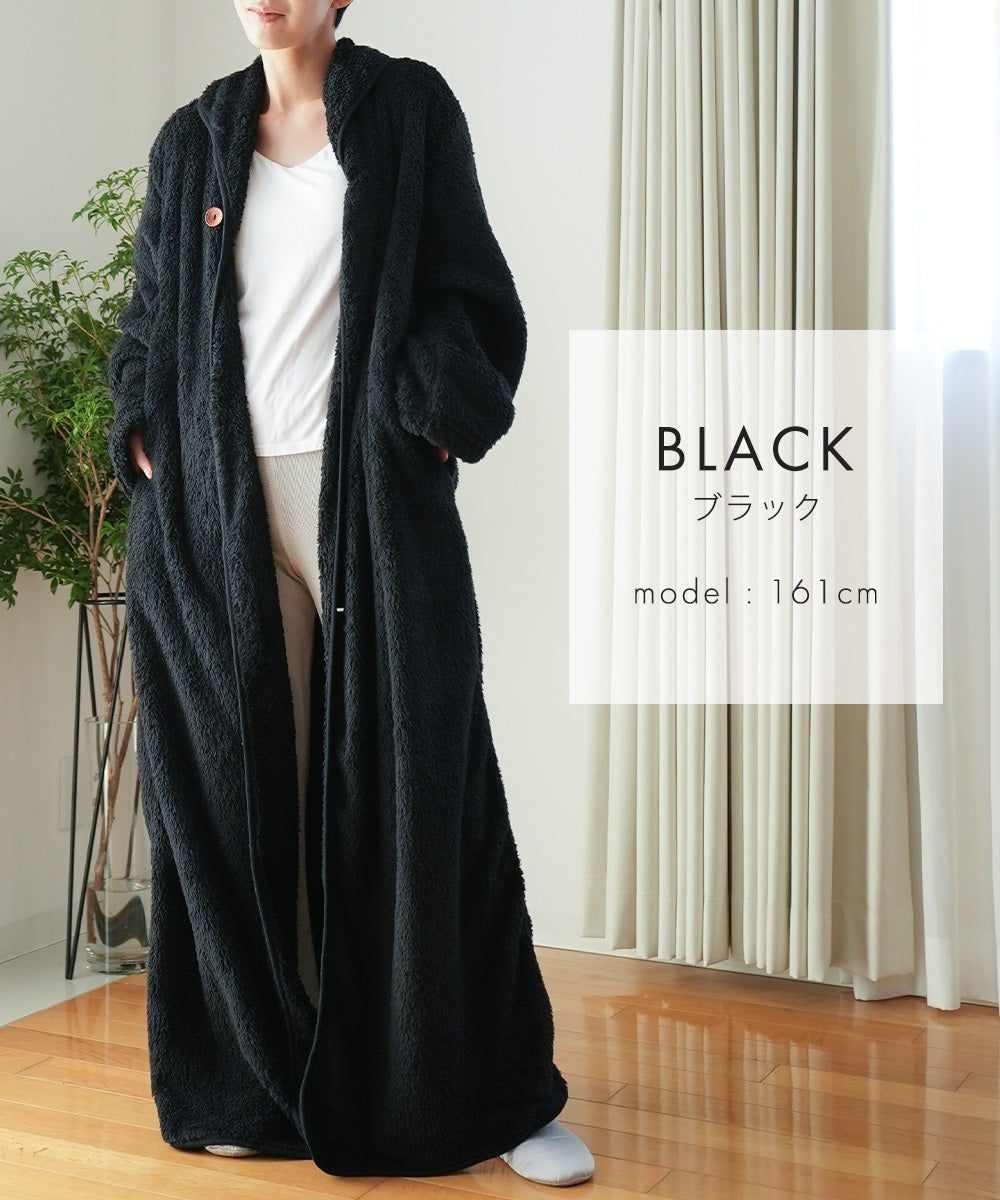 アウニイ auni 穿著毛毯 女士 睡衣 冬季 休閒服 居家服 毛毯 膝蓋毯 毛茸茸 羊毛絨 毛茸茸睡衣 浴袍 中性 8198