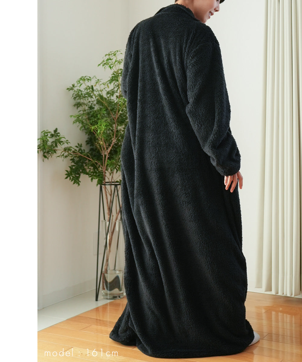 アウニイ auni 穿著毛毯 女士 睡衣 冬季 休閒服 居家服 毛毯 膝蓋毯 毛茸茸 羊毛絨 毛茸茸睡衣 浴袍 中性 8198