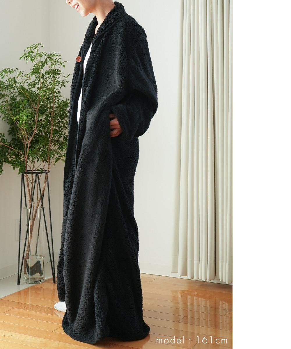 アウニイ auni 穿著毛毯 女士 睡衣 冬季 休閒服 居家服 毛毯 膝蓋毯 毛茸茸 羊毛絨 毛茸茸睡衣 浴袍 中性 8198