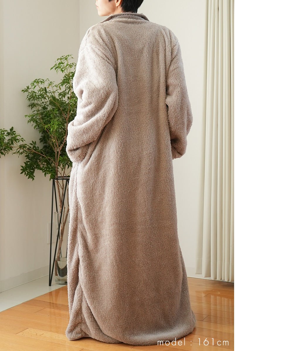 アウニイ auni 穿著毛毯 女士 睡衣 冬季 休閒服 居家服 毛毯 膝蓋毯 毛茸茸 羊毛絨 毛茸茸睡衣 浴袍 中性 8198