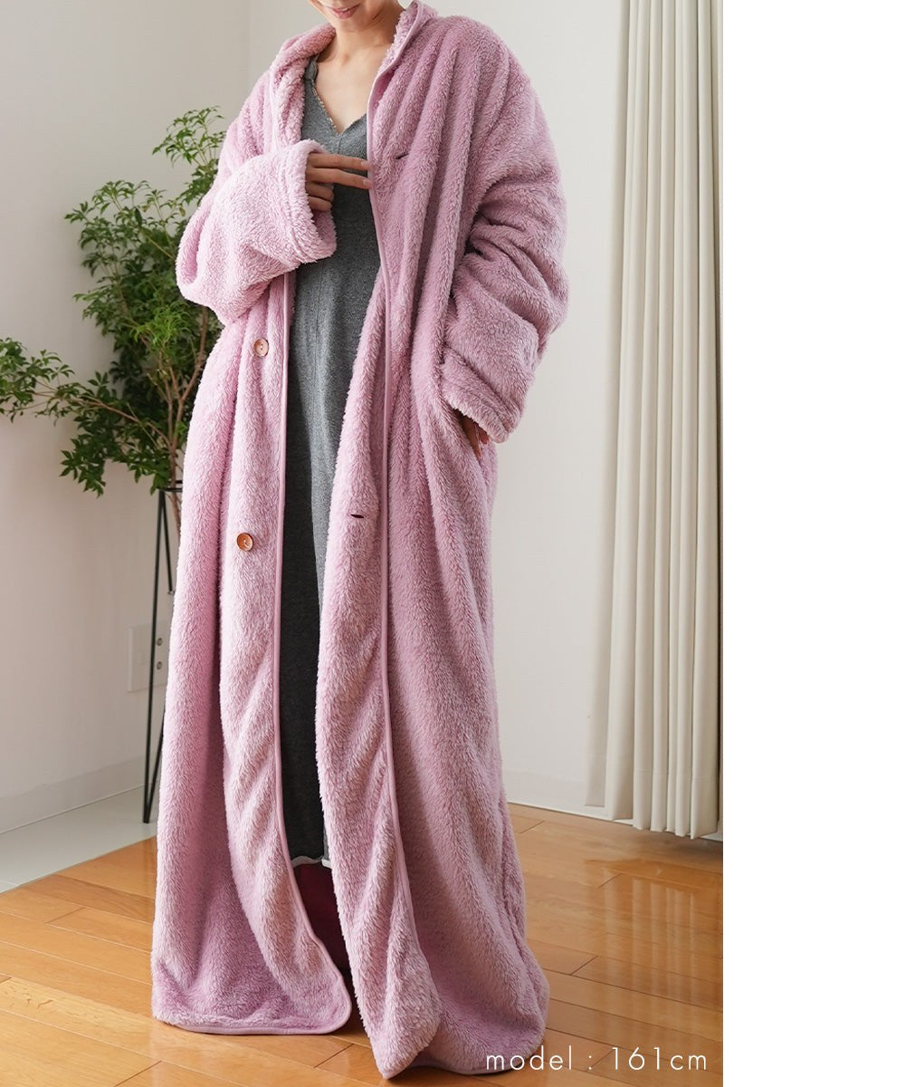 アウニイ auni 穿著毛毯 女士 睡衣 冬季 休閒服 居家服 毛毯 膝蓋毯 毛茸茸 羊毛絨 毛茸茸睡衣 浴袍 中性 8198