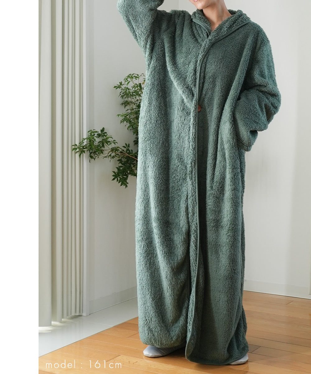 アウニイ auni 穿著毛毯 女士 睡衣 冬季 休閒服 居家服 毛毯 膝蓋毯 毛茸茸 羊毛絨 毛茸茸睡衣 浴袍 中性 8198