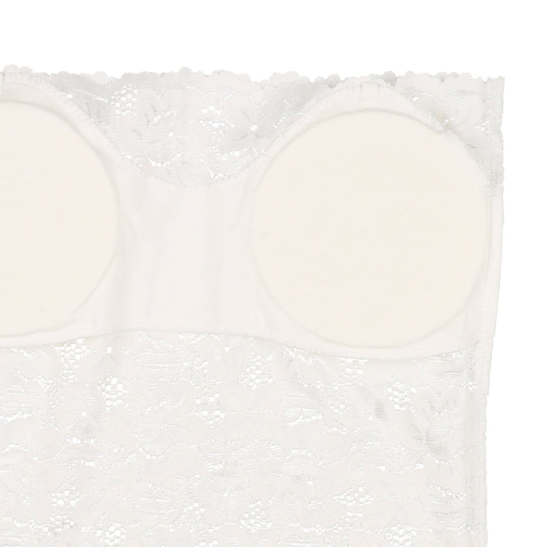 アウニイ auni 花柄 レース チューブトップ ブラ カバー カップ付き インナー パット ホック無し ブラジャー レディース (ホワイト) ホワイト