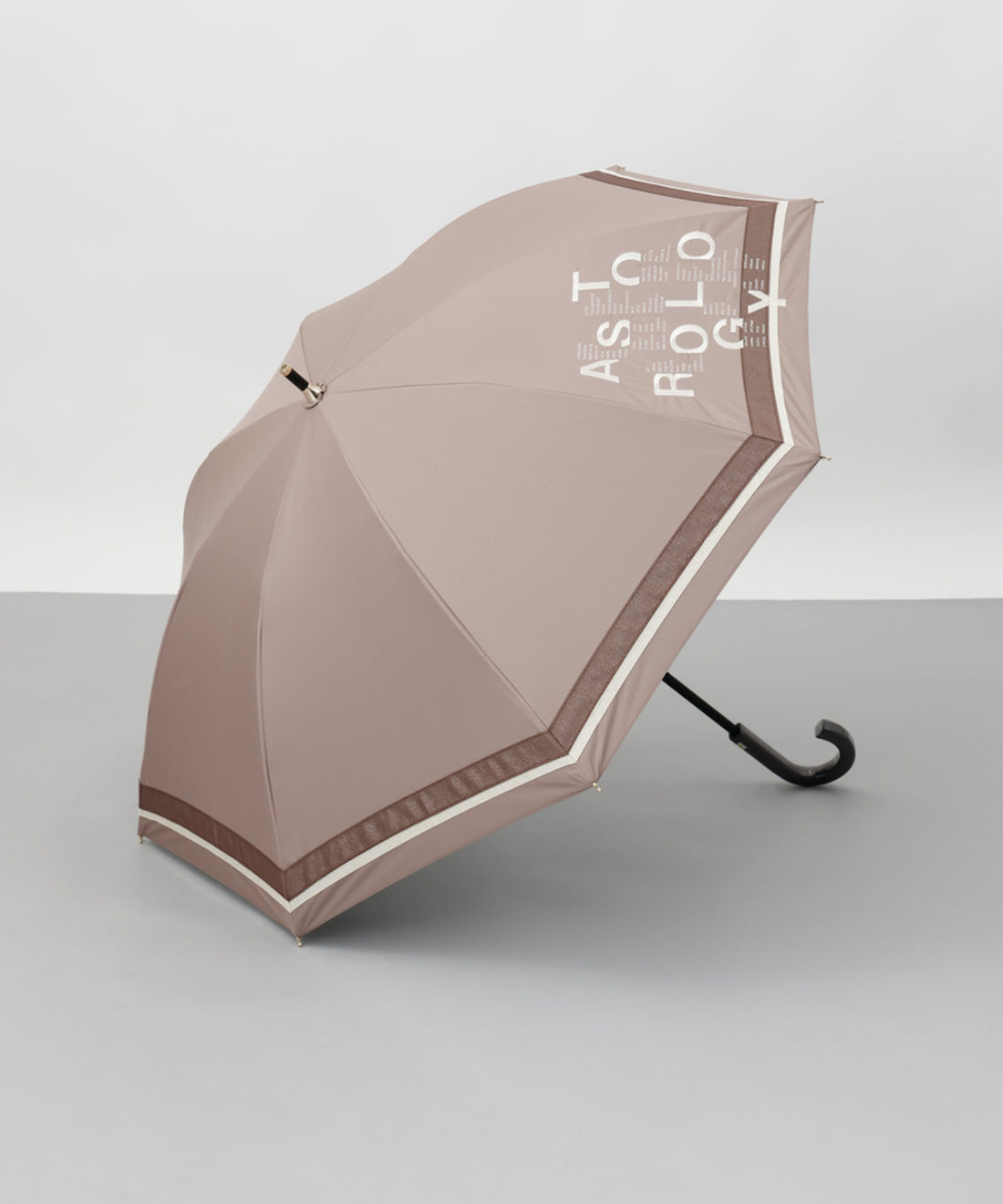 ビューランス Beaurance ロゴ刺しゅう晴雨兼用パラソル(1段スライドショート) (ベージュ) ベージュ