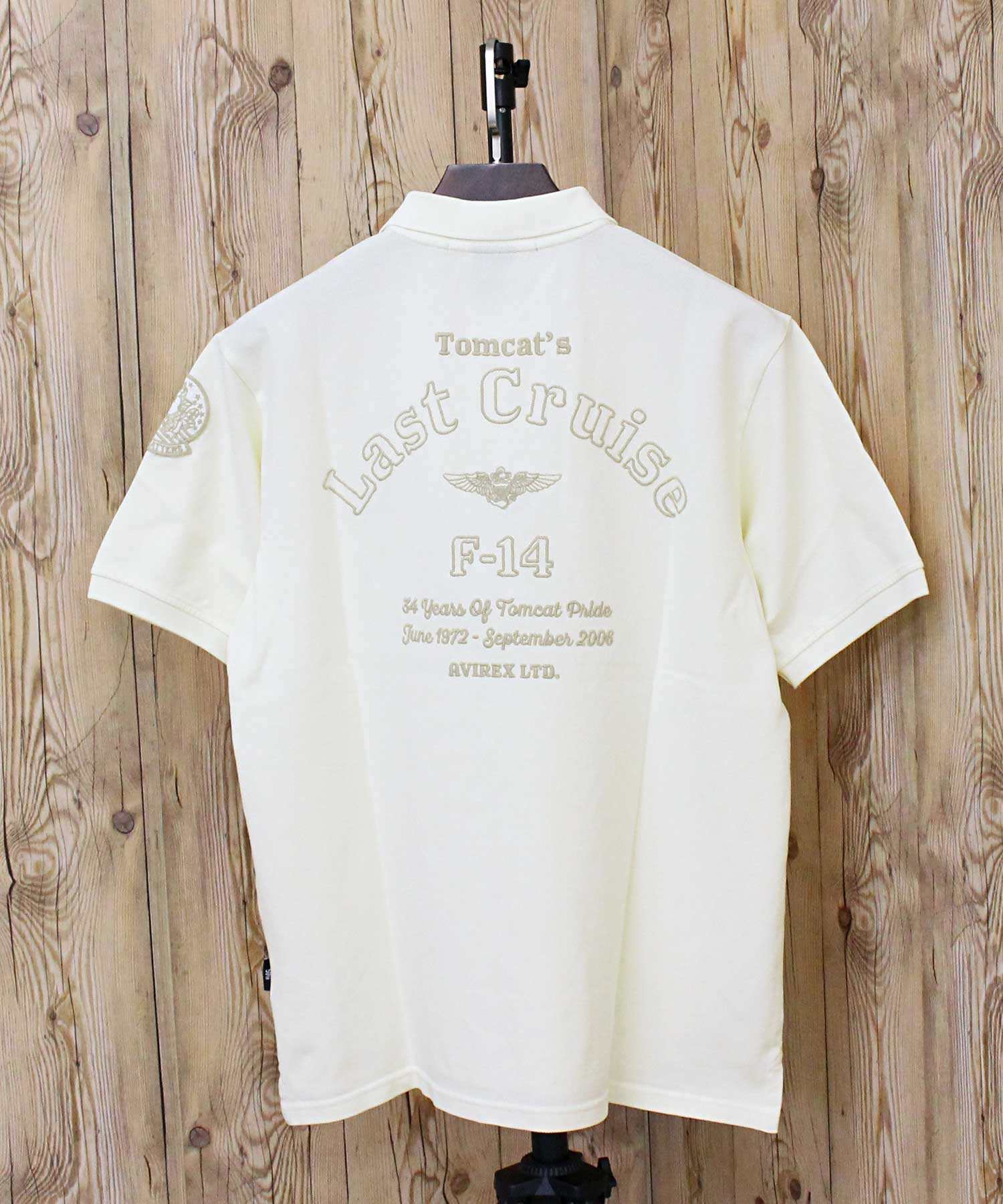 アヴィレックス AVIREX FADE WASH LAST CRUISE EMB POLO SHIRT フェイドウォッシュ ラストクルーズ 刺繍 半袖 ポロシャツ メンズ ミリタリー (3-チャコール) 3-チャコール