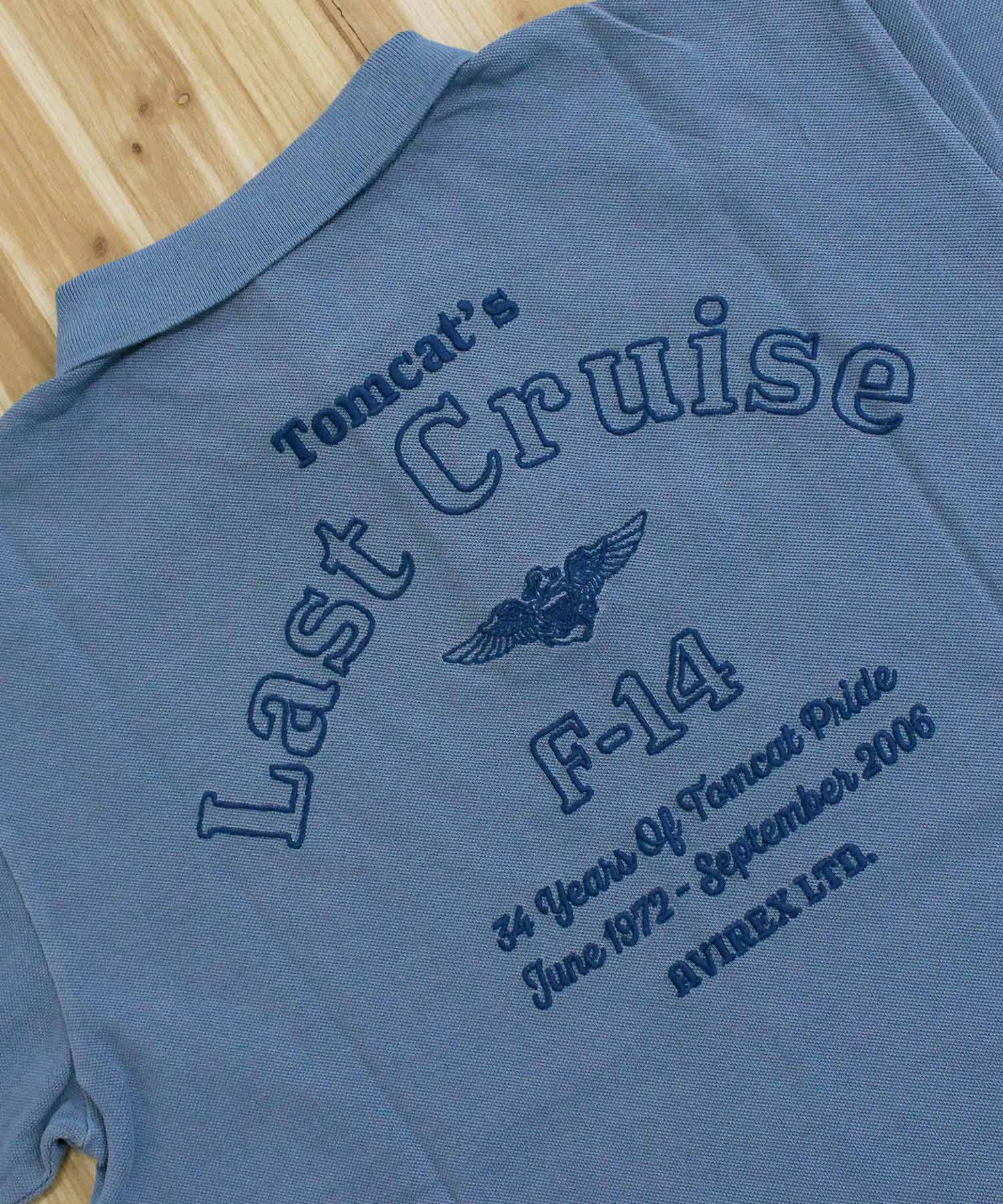 アヴィレックス AVIREX FADE WASH LAST CRUISE EMB POLO SHIRT フェイドウォッシュ ラストクルーズ 刺繍 半袖 ポロシャツ メンズ ミリタリー (3-チャコール) 3-チャコール