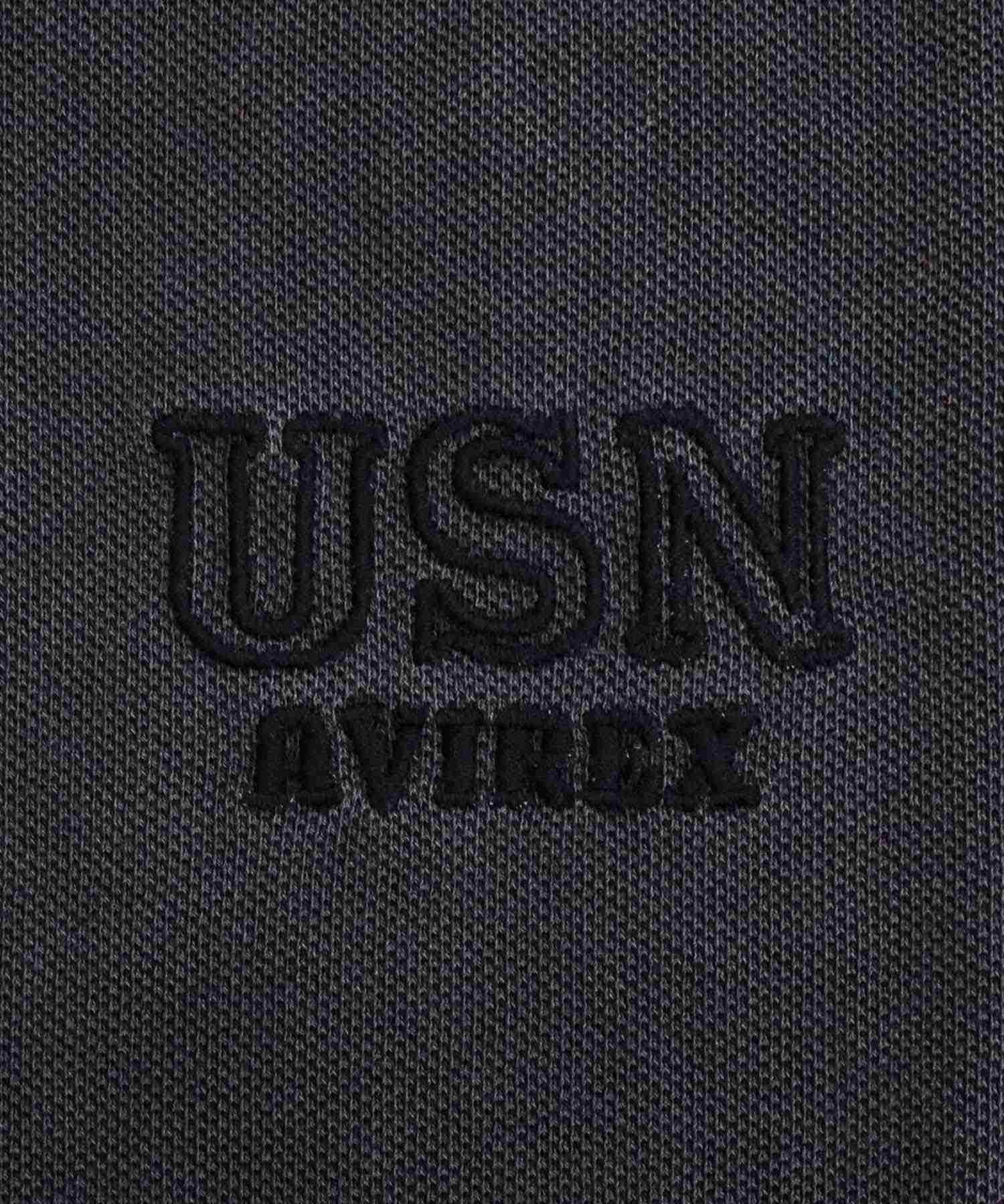 アヴィレックス AVIREX FADE WASH LAST CRUISE EMB POLO SHIRT フェイドウォッシュ ラストクルーズ 刺繍 半袖 ポロシャツ メンズ ミリタリー (3-チャコール) 3-チャコール