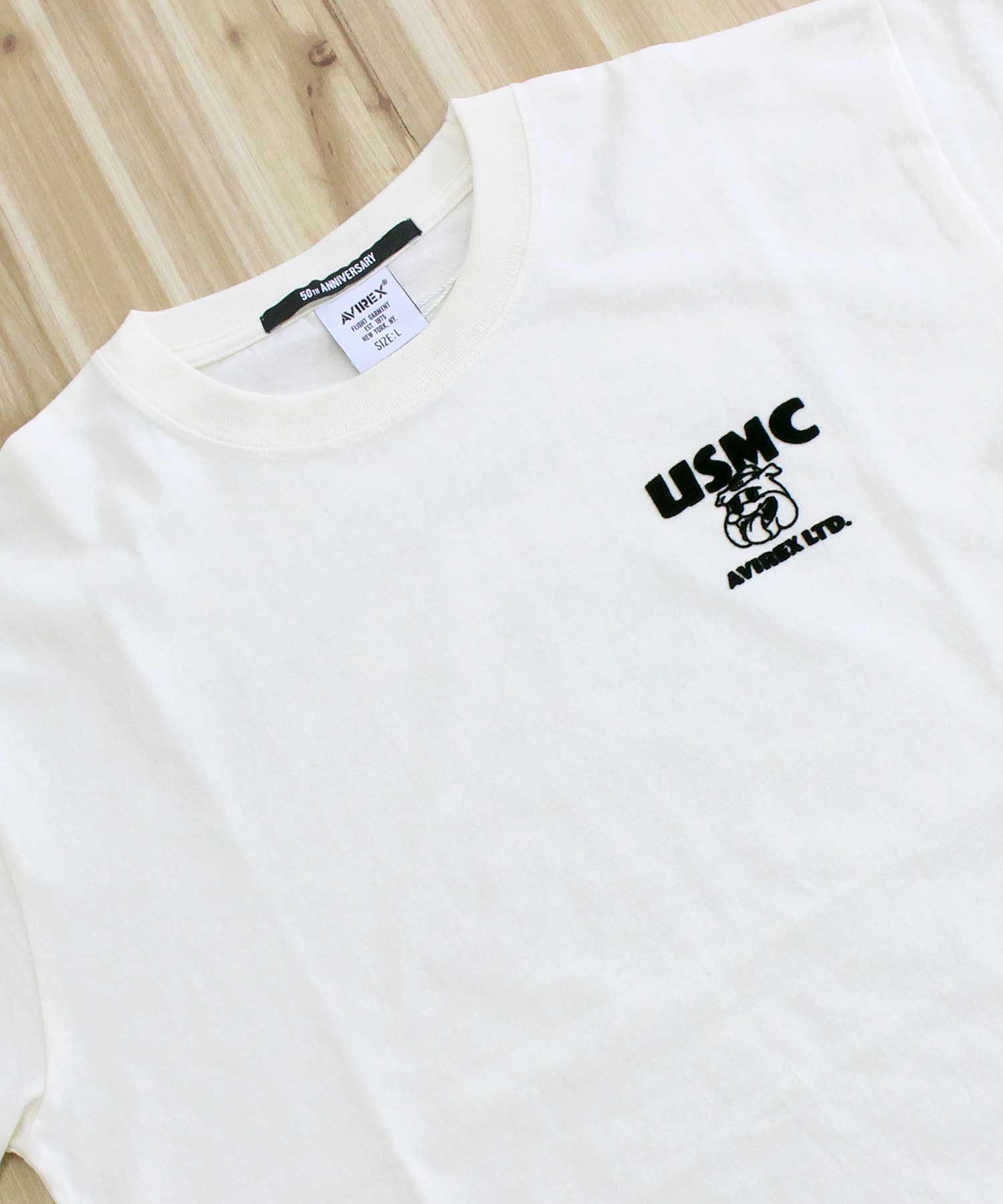 アヴィレックス AVIREX USMC BULLDOG S/S TEE ブルドック 半袖 Tシャツ ロゴ ミリタリー トップス メンズ ブランド おすすめ おしゃれ 春 夏 服 (2-ホワイト) 2-ホワイト