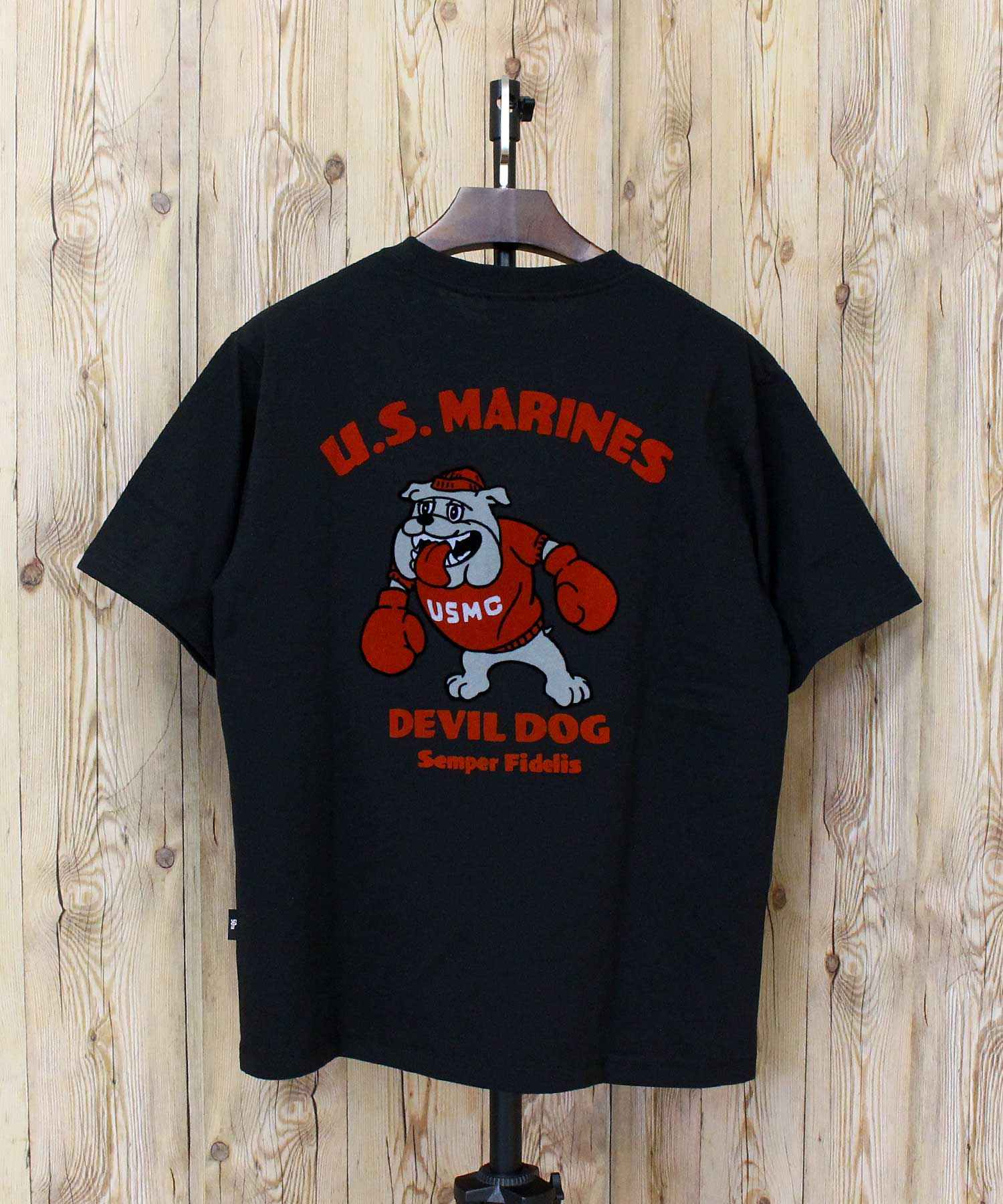 アヴィレックス AVIREX USMC BULLDOG S/S TEE ブルドック 半袖 Tシャツ ロゴ ミリタリー トップス メンズ ブランド おすすめ おしゃれ 春 夏 服 (1-ブラック) 1-ブラック