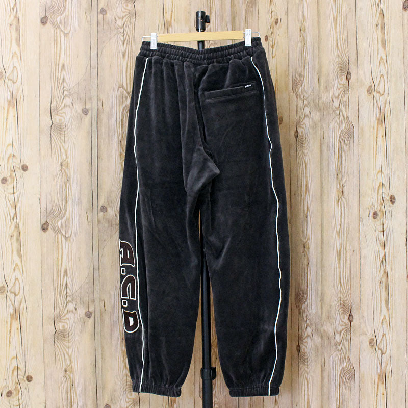 アヴィレックス AVIREX アヴィレックス VELOUR PANTS 'A.C.D' ベロア パンツ ジャージ サイドライン 刺繍 ロングパンツ イージーパンツ メンズ (ブラック) ブラック