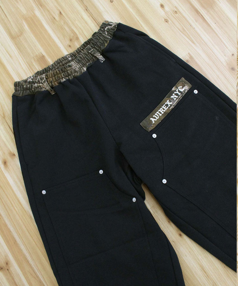 アヴィレックス AVIREX SWEAT PAINTER PANTS REAL TREE スウェットペインターパンツリアルツリーカモ スウェットパンツ アビレックス メンズ ブランド (1-ブラック) 1-ブラック